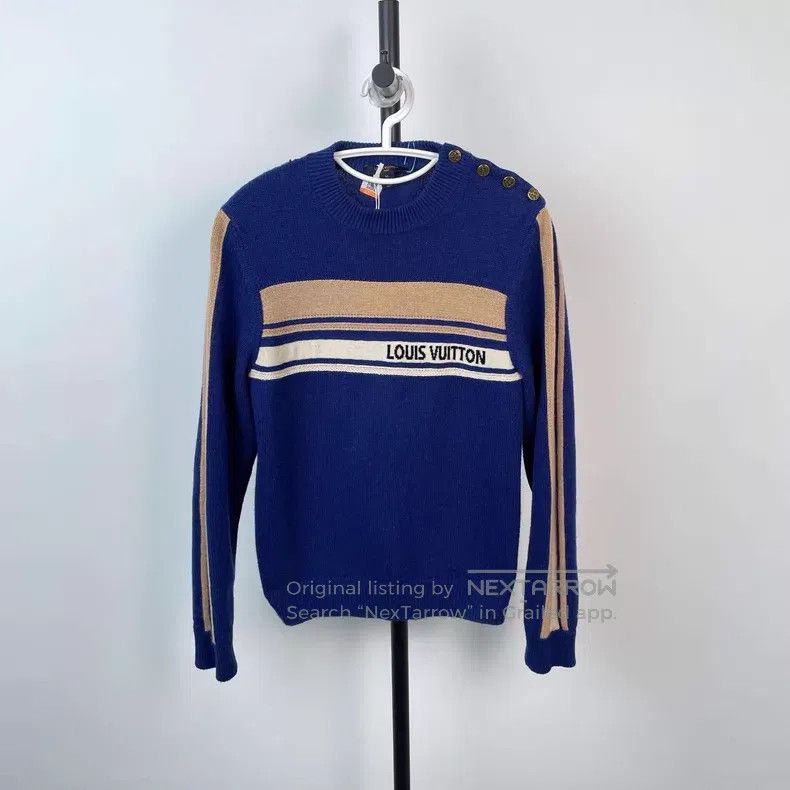 Louis Vuitton Louis Vuitton Striped monogram logo boat anchor gold butto Size US M / EU 48-50 / 2 - 1 Thumbnail