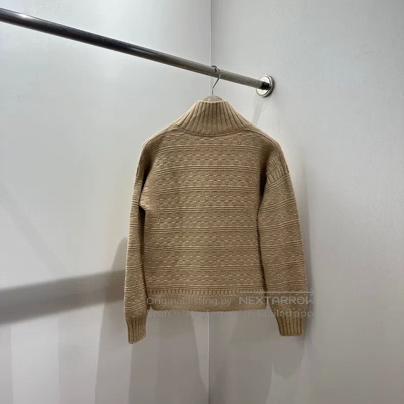 Loro Piana Loro Piana High-Neck Plaid Cashmere Knit Size XXS / US 00 / IT 34 - 2 Thumbnail