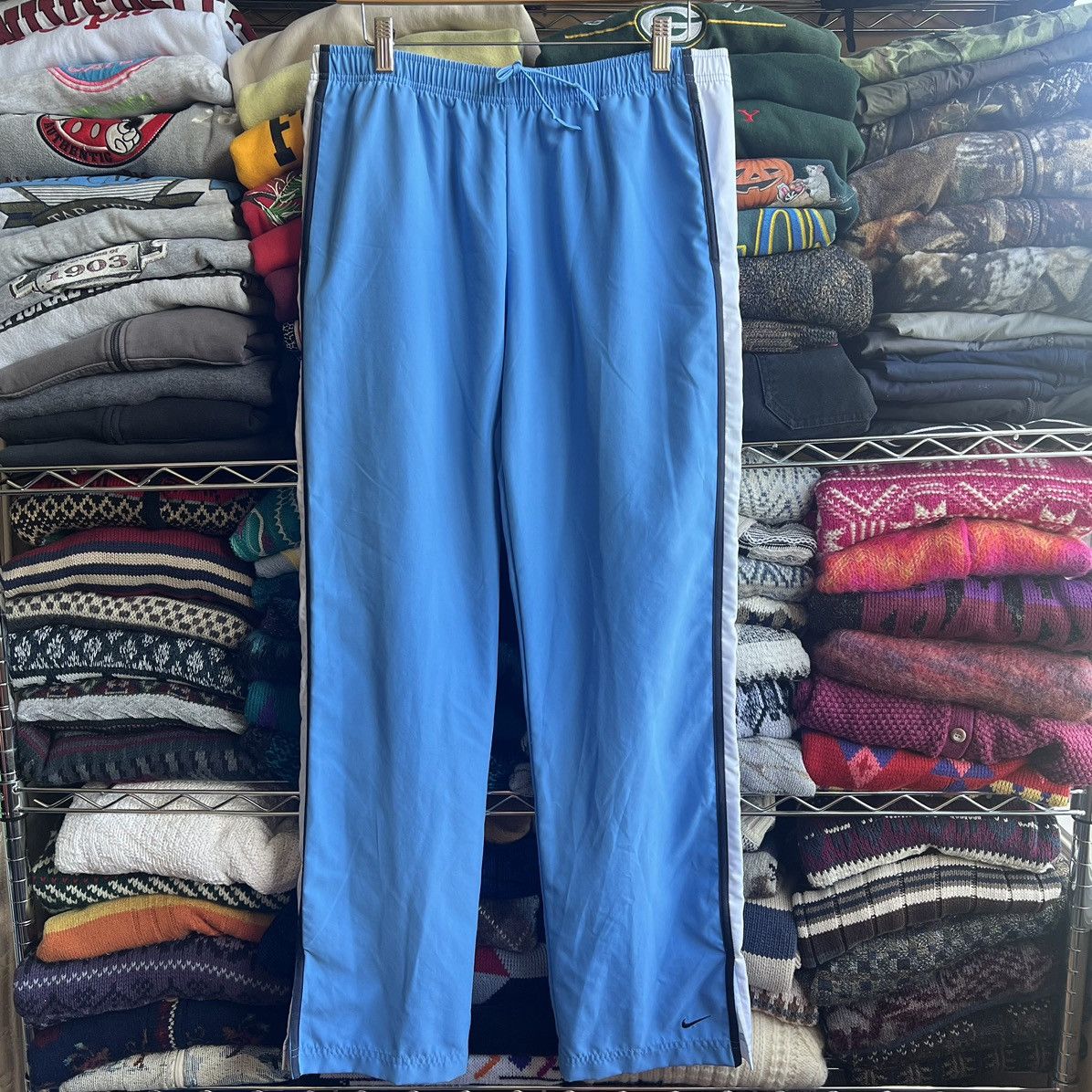 Y2K Nike Blue Striped Sweat Pants