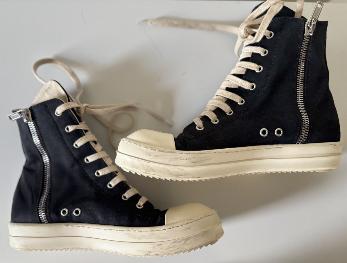 Rick Owens Rick Owens DRKSHDW Fogachine Cotton Nylon High 'Black Milk' Size US 7 / EU 40 - 2 Thumbnail