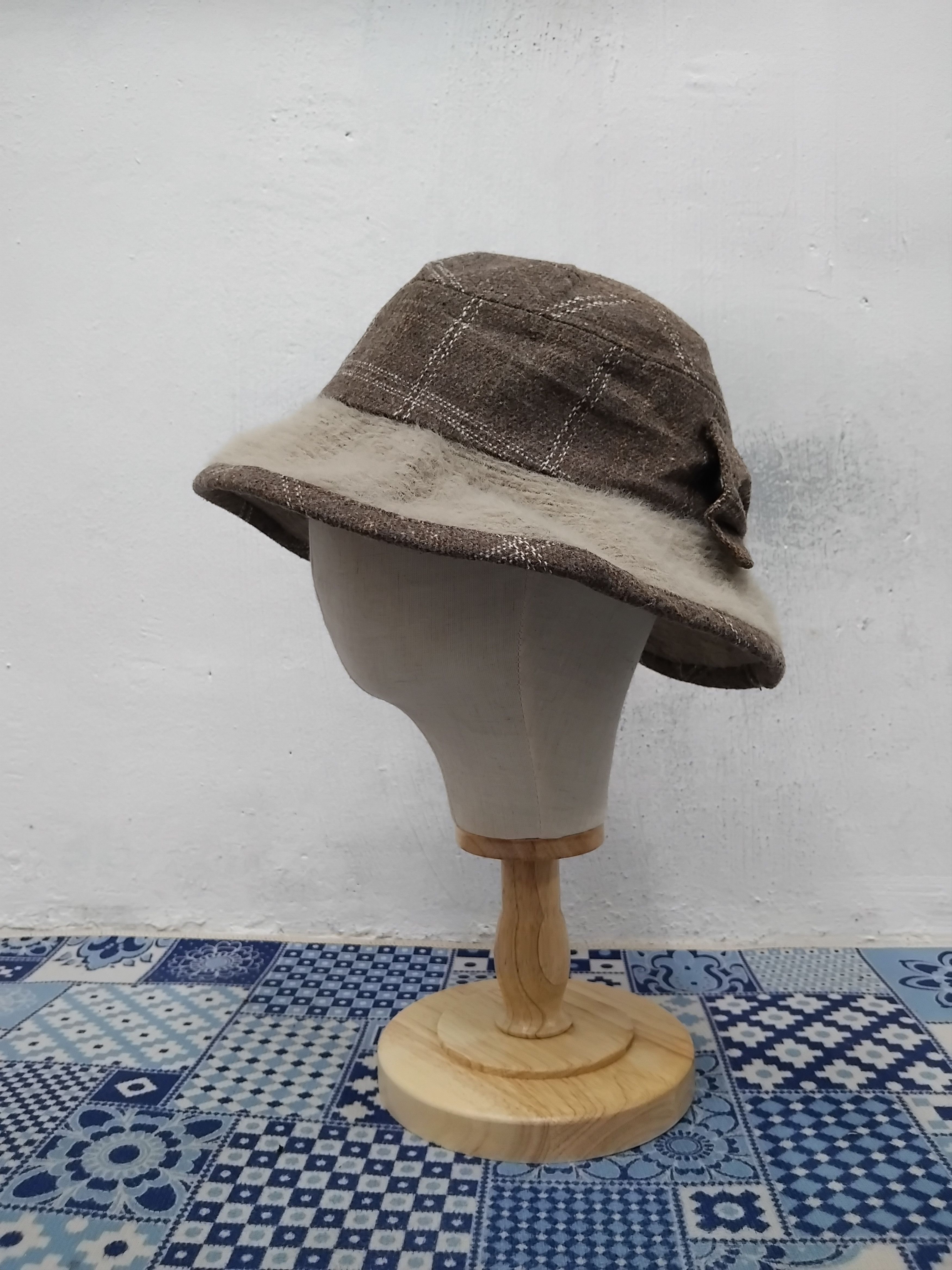 Japanese Brand 💥Ribbon checkered Japanese style hat Size ONE SIZE - 1 Thumbnail