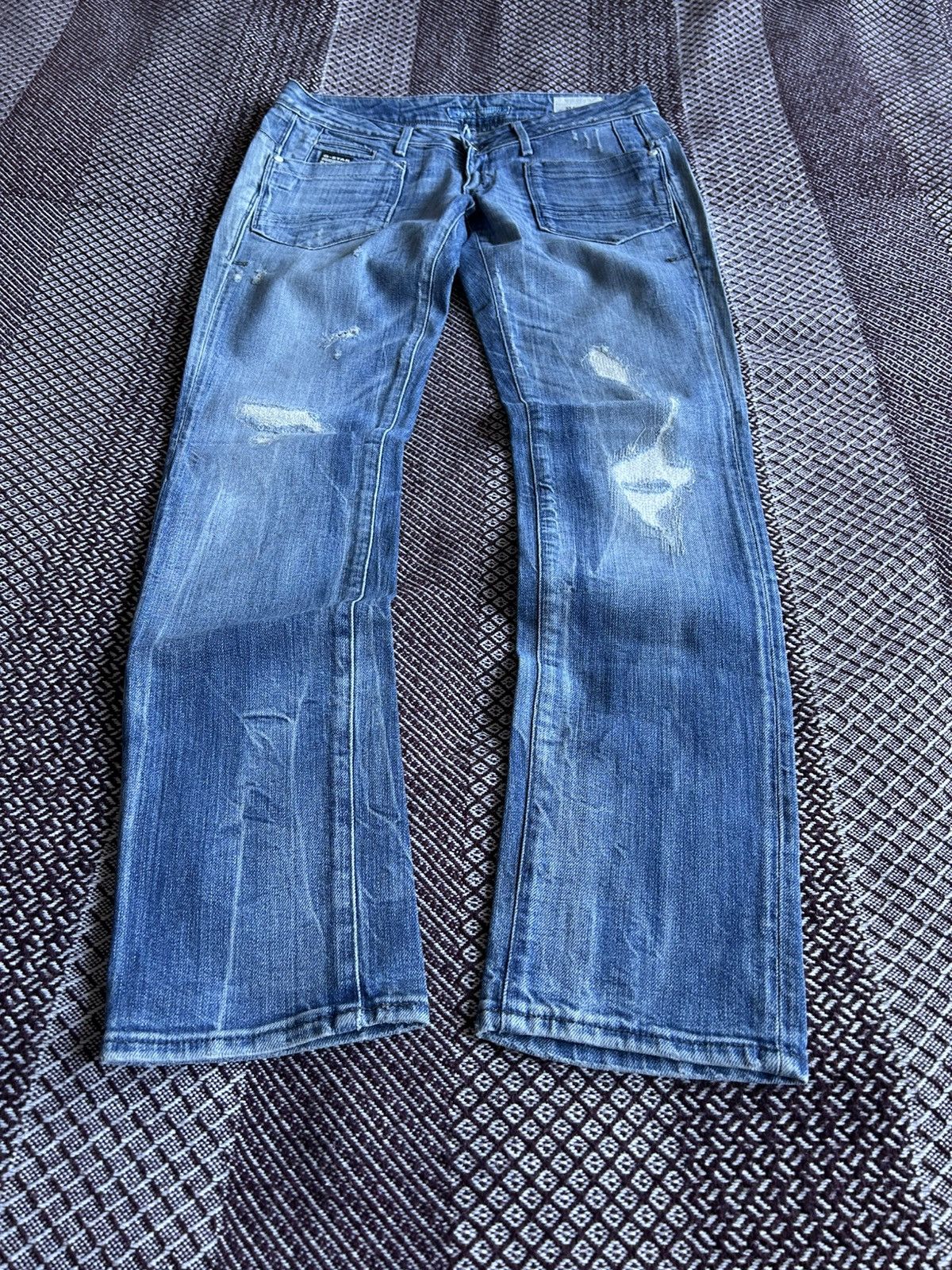 G-Star × Vintage Vintage G-star Raw Low Tapered Denim Distressed Jeans Sz 28 Size US 28 / EU 44 - 3 Thumbnail