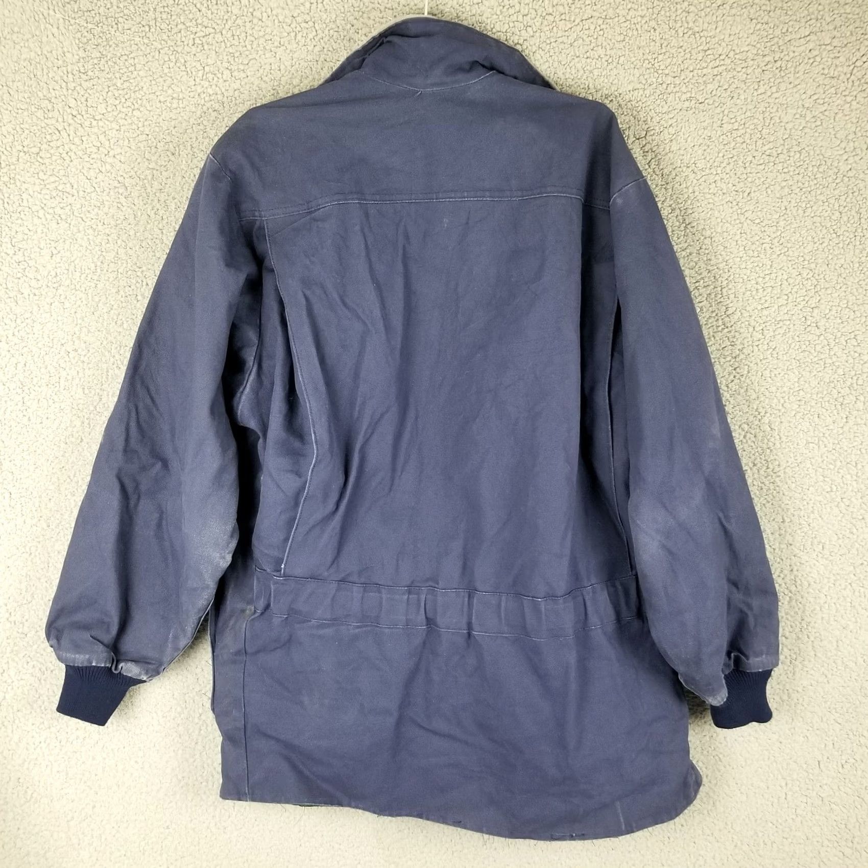 Vintage Vtg Chore Jacket Barnyard Mens Large Blue Canvas Quilted Military Utility Workwear Navy Blues USA 3M Thinsulate Pockets Jacket Size US L / EU 52-54 / 3 - 5 Thumbnail