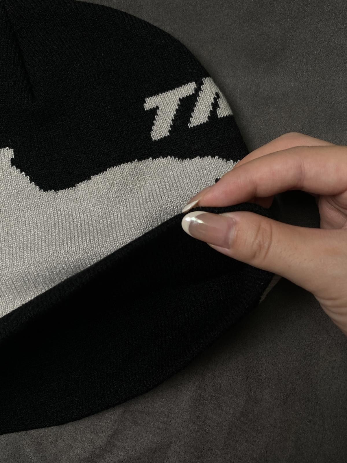 Japanese Brand Never Happy New Year F*F No Cuff Knit Skull Cap Black Beanie Size ONE SIZE - 4 Thumbnail