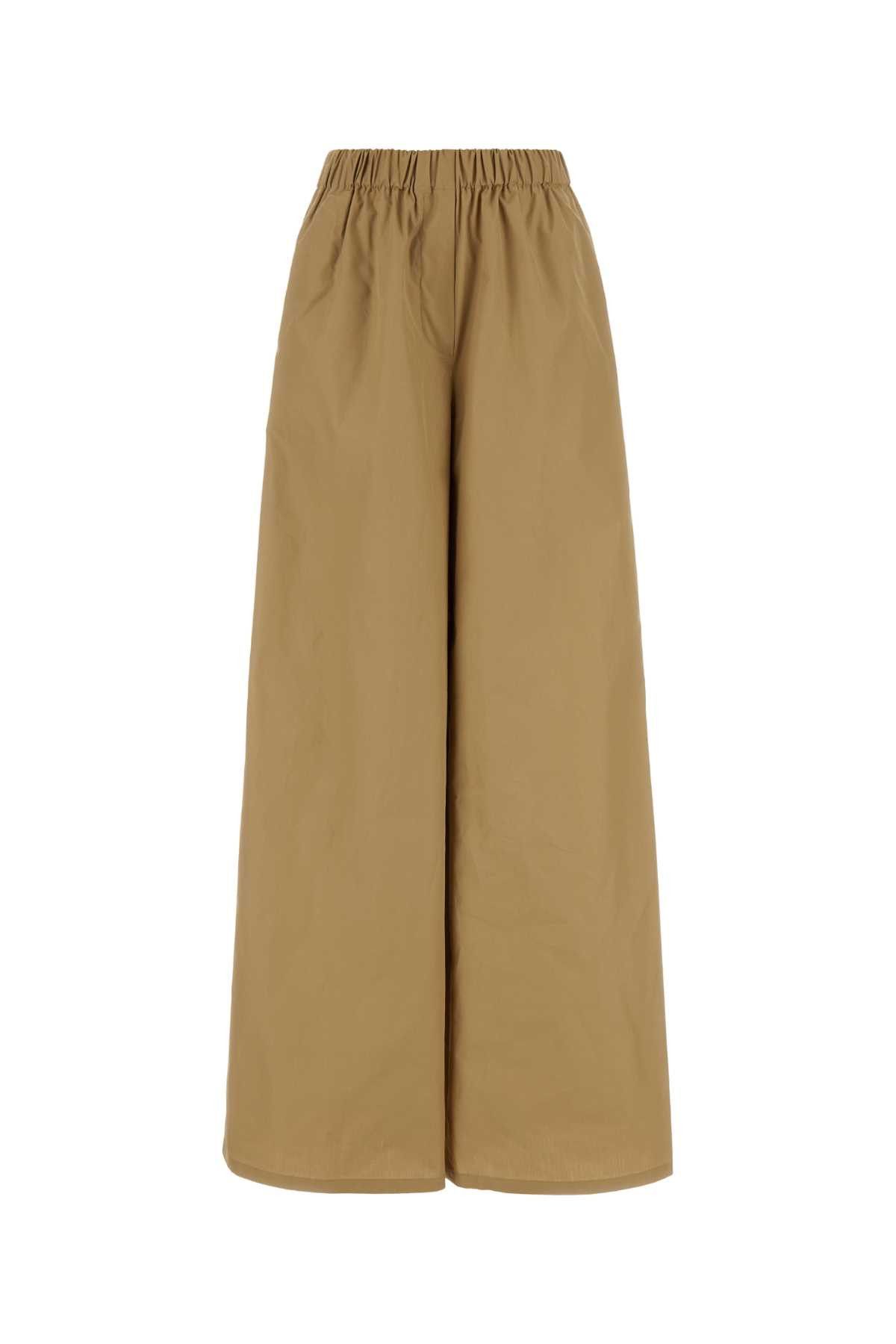 image of Max Mara Beige Poplin Navigli Wide-Leg Pant in Beige O Tan, Women's (Size 26)