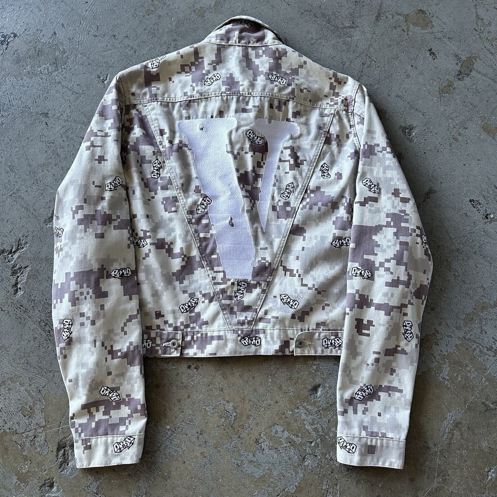 Hypebeast × Vlone Vlone Beige Digi Camo Trucker Denim Jacket XL Made In USA Size US XL / EU 56 / 4 - 1 Thumbnail