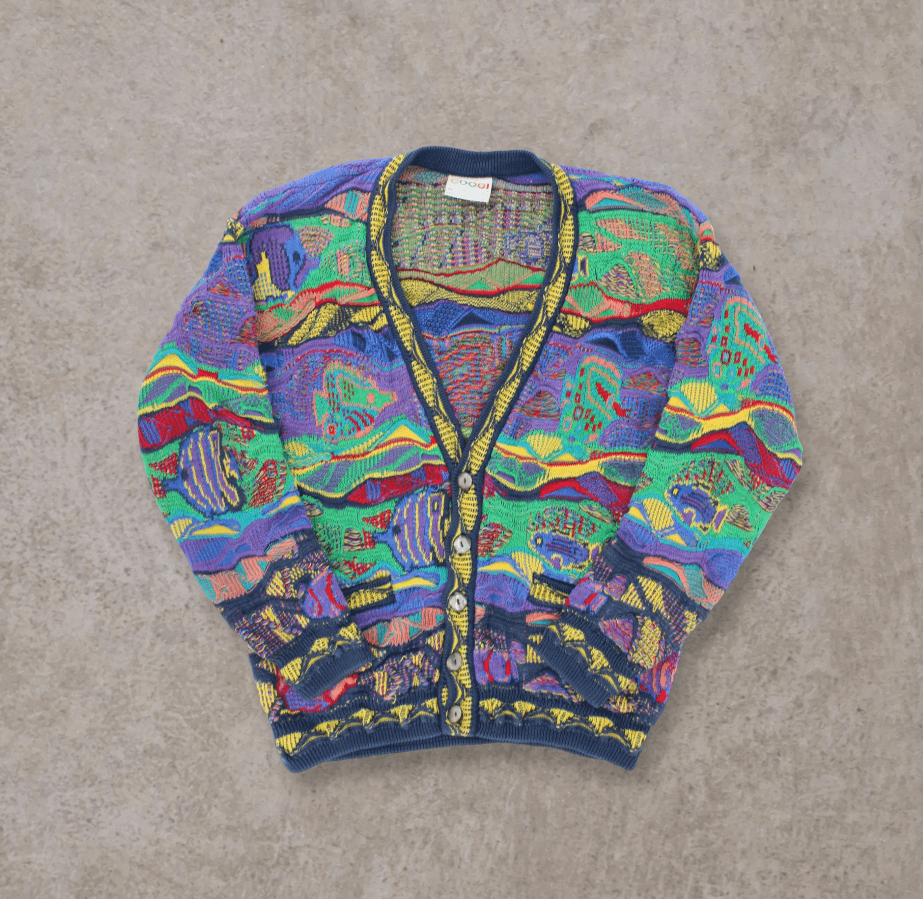 Coogi Coogi Fish 3D Knit Cardigan Size US M / EU 48-50 / 2 - 1 Thumbnail