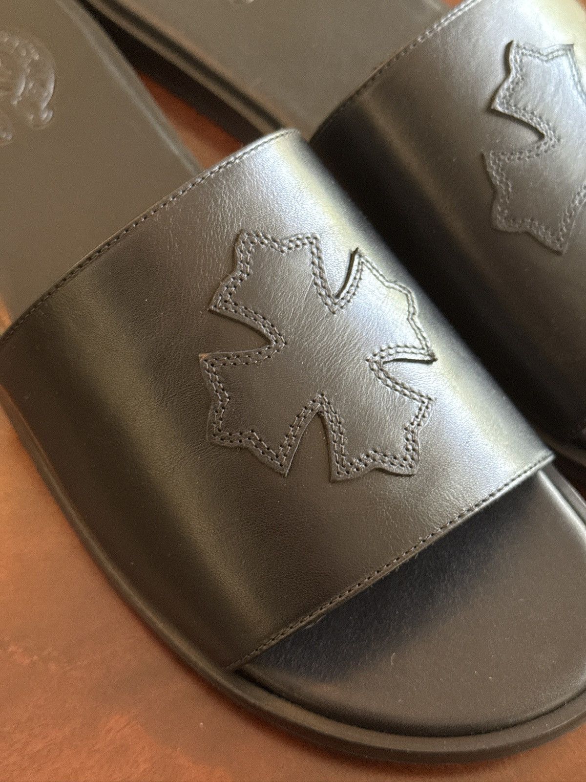 Chrome Hearts CHROME HEARTS LEATHER PLUS PATCH SLIDES Size US 10 / EU 43 - 4 Thumbnail