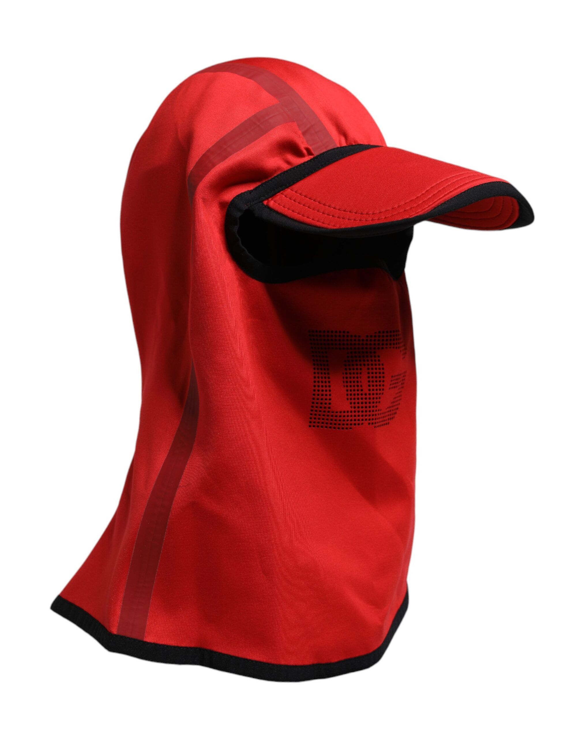 Dolce & Gabbana Red Logo Polyester Wide Brim Balaclava Men's Hat Size ONE SIZE - 1 Thumbnail