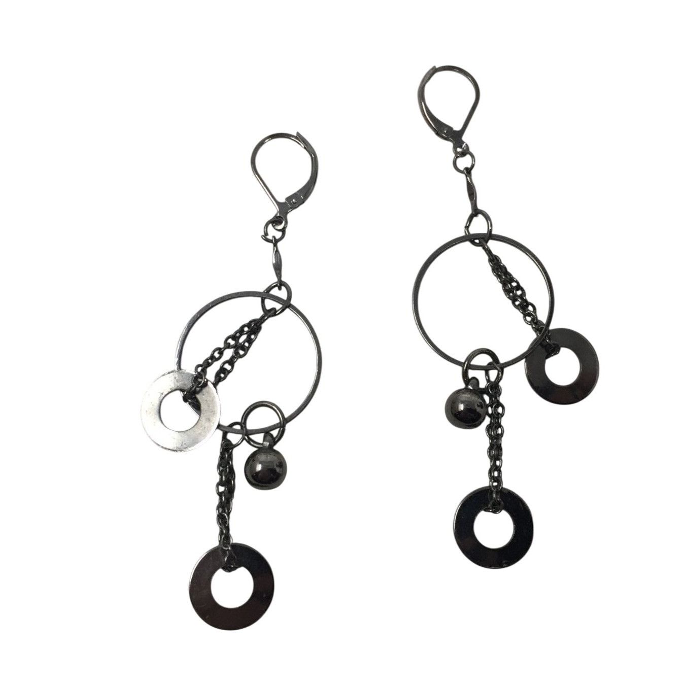 Other Women's Unique Silver Tone Layered Circle Dangle Earrings Size ONE SIZE - 1 Thumbnail