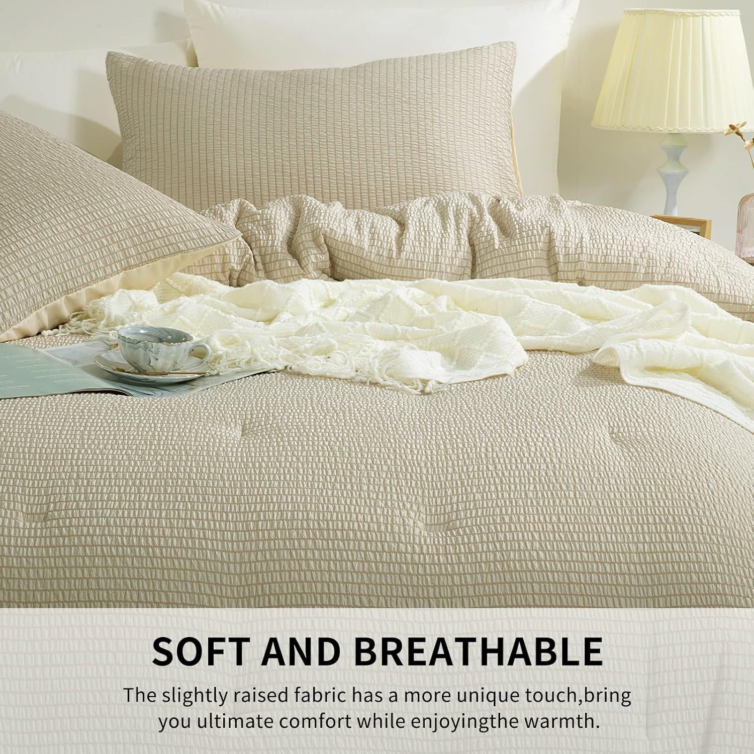 Other 3 Piece Seersucker Oversized King Comforter Set 98x120, Size ONE SIZE - 3 Thumbnail