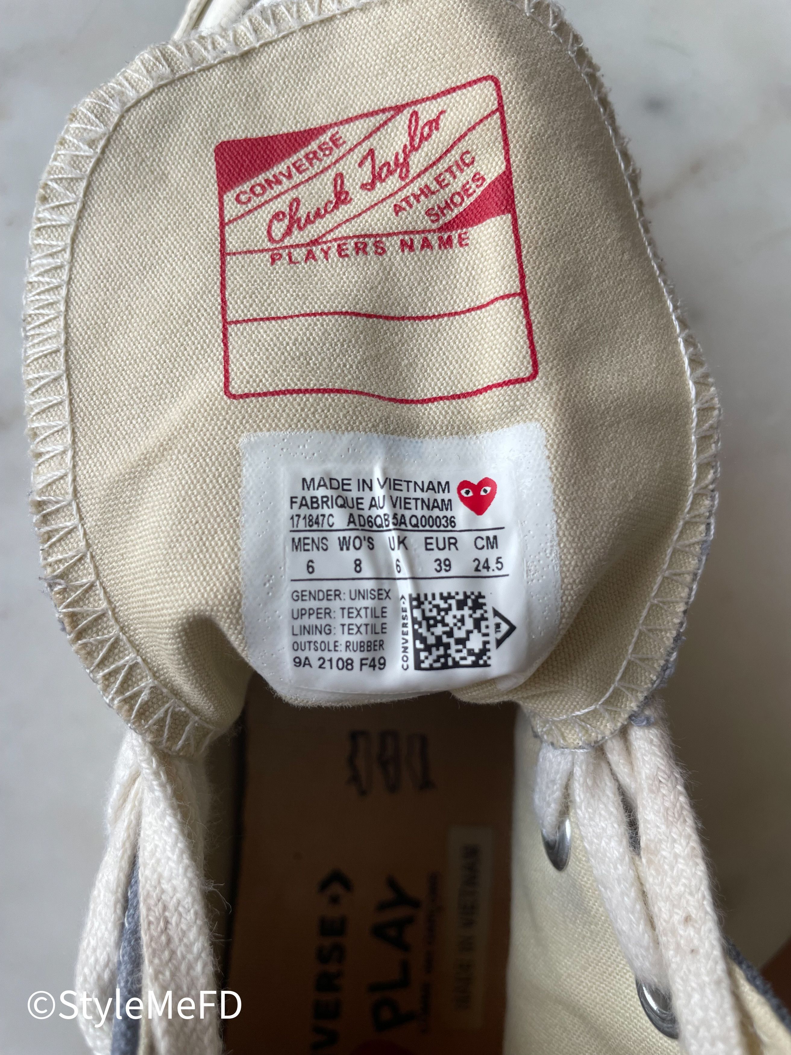 Comme des Garcons PLAY × Converse Commes Des Garcon x Converse All Star Grey High Top Sneakers Size US 8 / IT 38 - 7 Thumbnail
