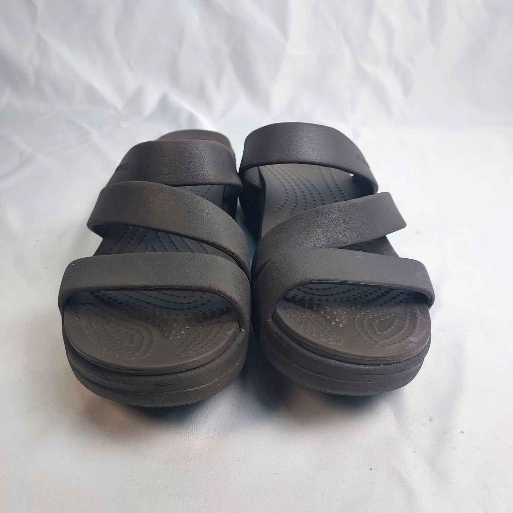 Crocs Crocs Brooklyn Wedge Sandals Black Size 10 Womens Strappy Slip On Comfort Size US 10 / IT 40 - 2 Thumbnail