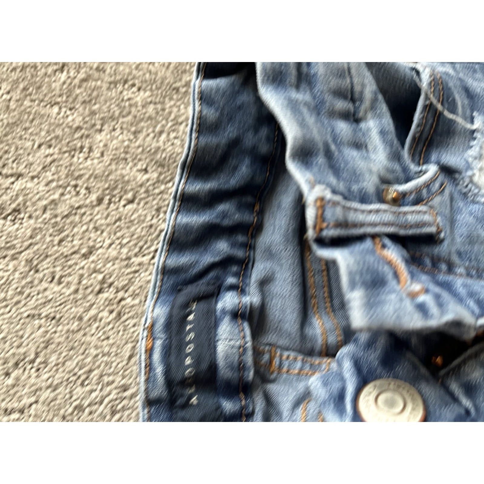 Vintage Aéropostale Jeans 00 Hi Rise Distressed Stretch Denim 5-Pocket Blue Regular Womens Size 24" / US 00 / IT 34 - 6 Thumbnail