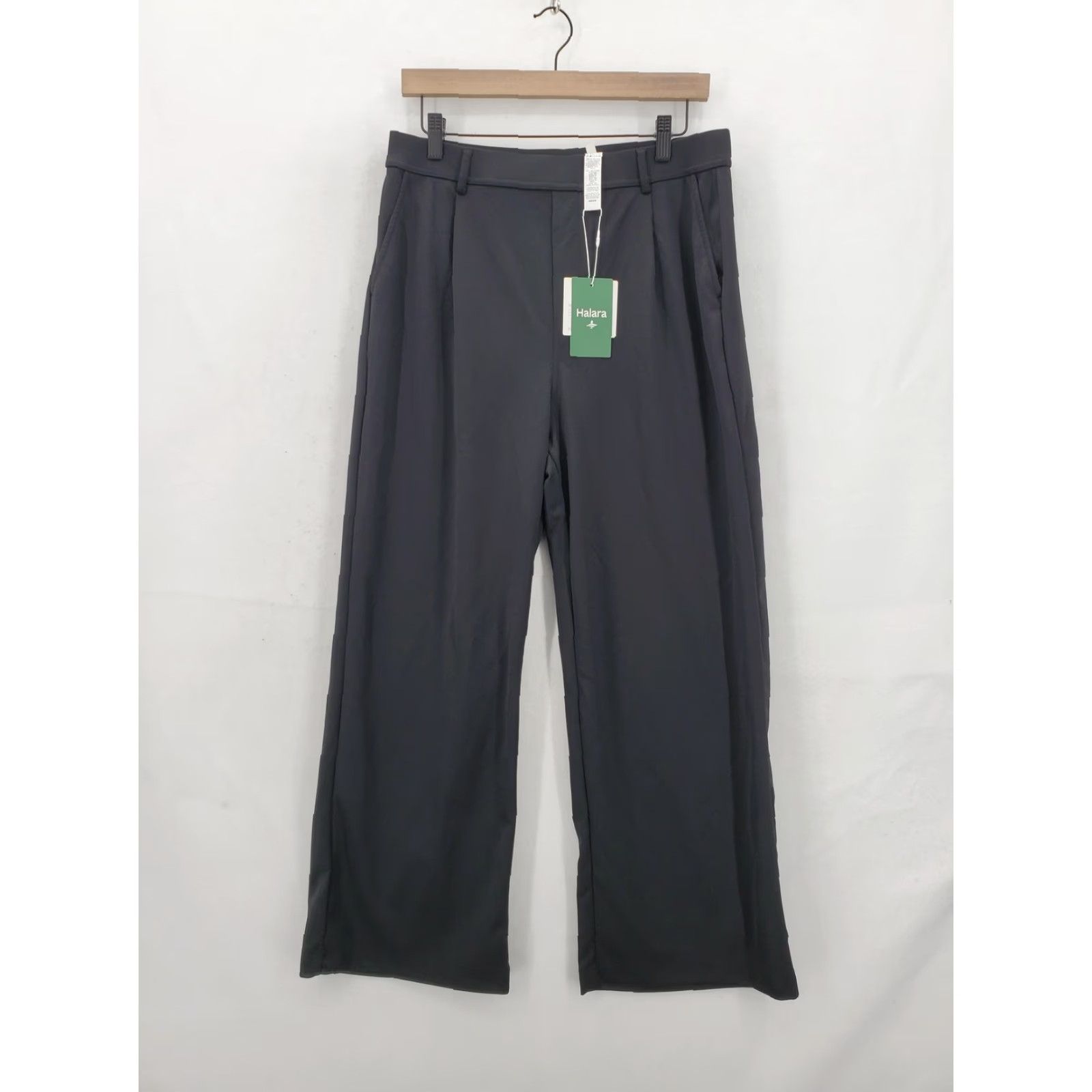 Vintage Halara Pants Womens Large Black Flex Crepe Wide Leg Office Work Athleisure Dress Pants Size 36" / US 14 / IT 50 - 2 Thumbnail