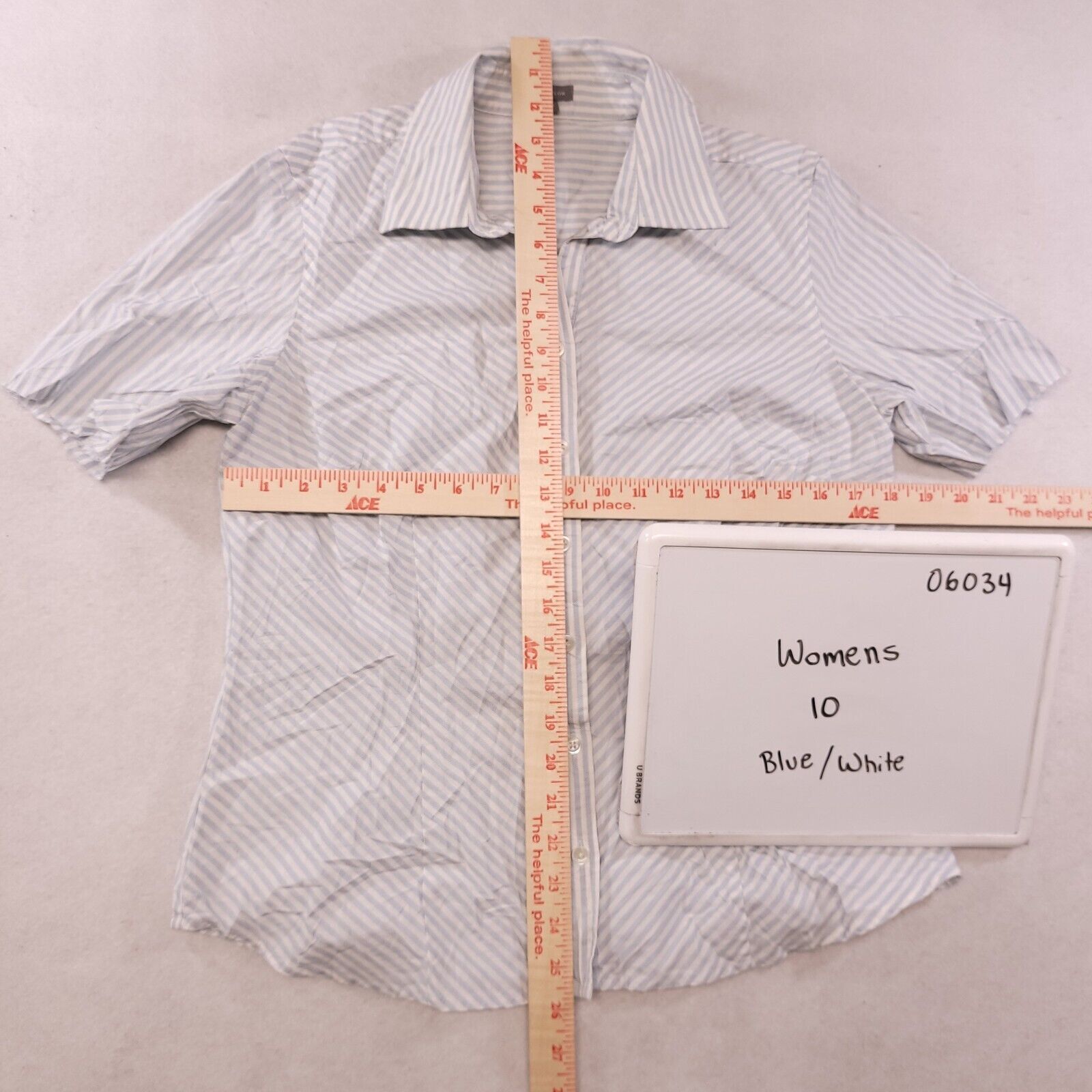 Ann Taylor Ann Taylor Button Up Shirt Womens Size 10 White Blue Striped Size L / US 10 / IT 46 - 9 Thumbnail