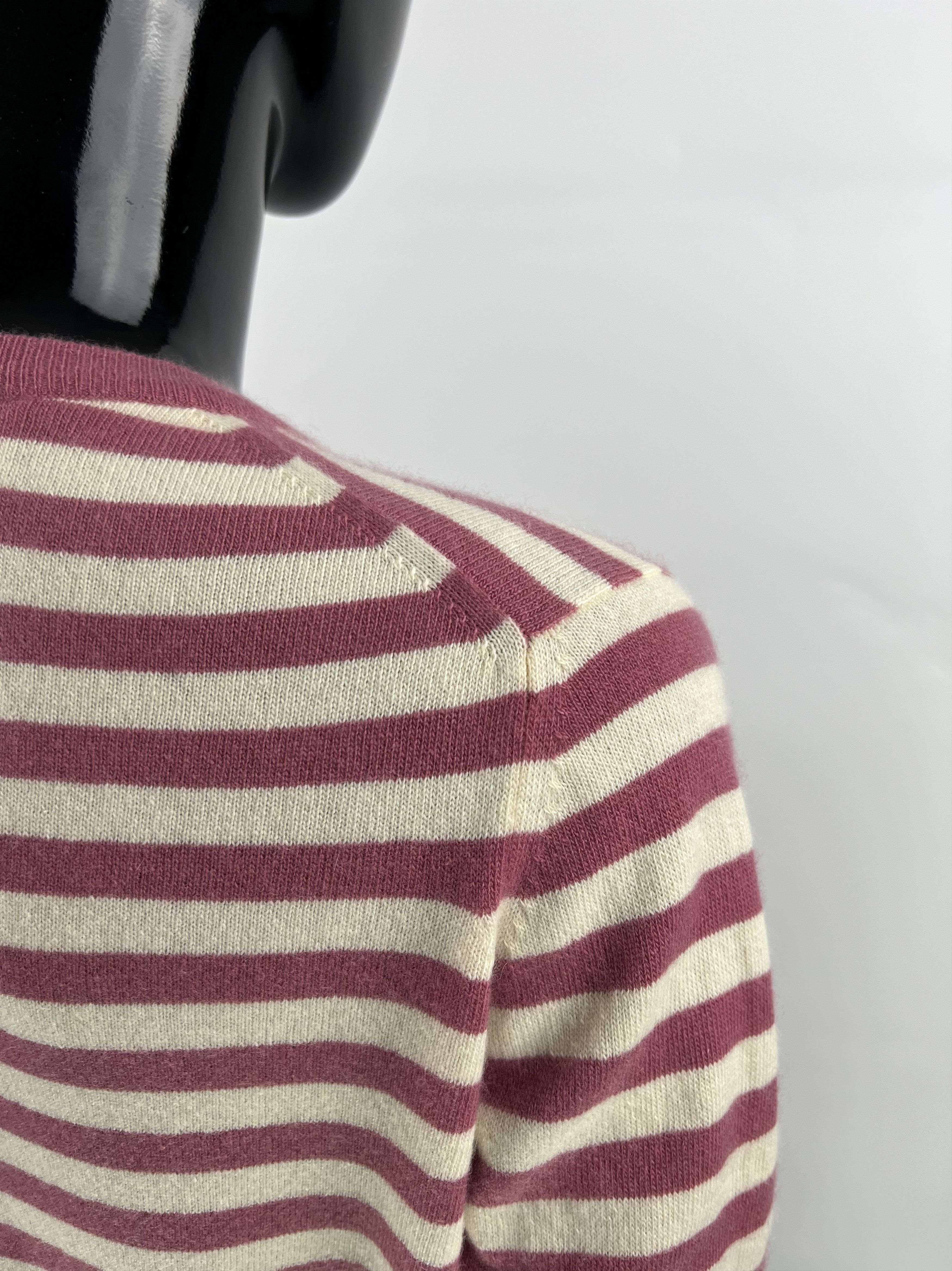 Ballantyne Ballantyne Vintage 100% Pure Cashmere Striped Cardigan Size S / US 4 / IT 40 - 7 Thumbnail