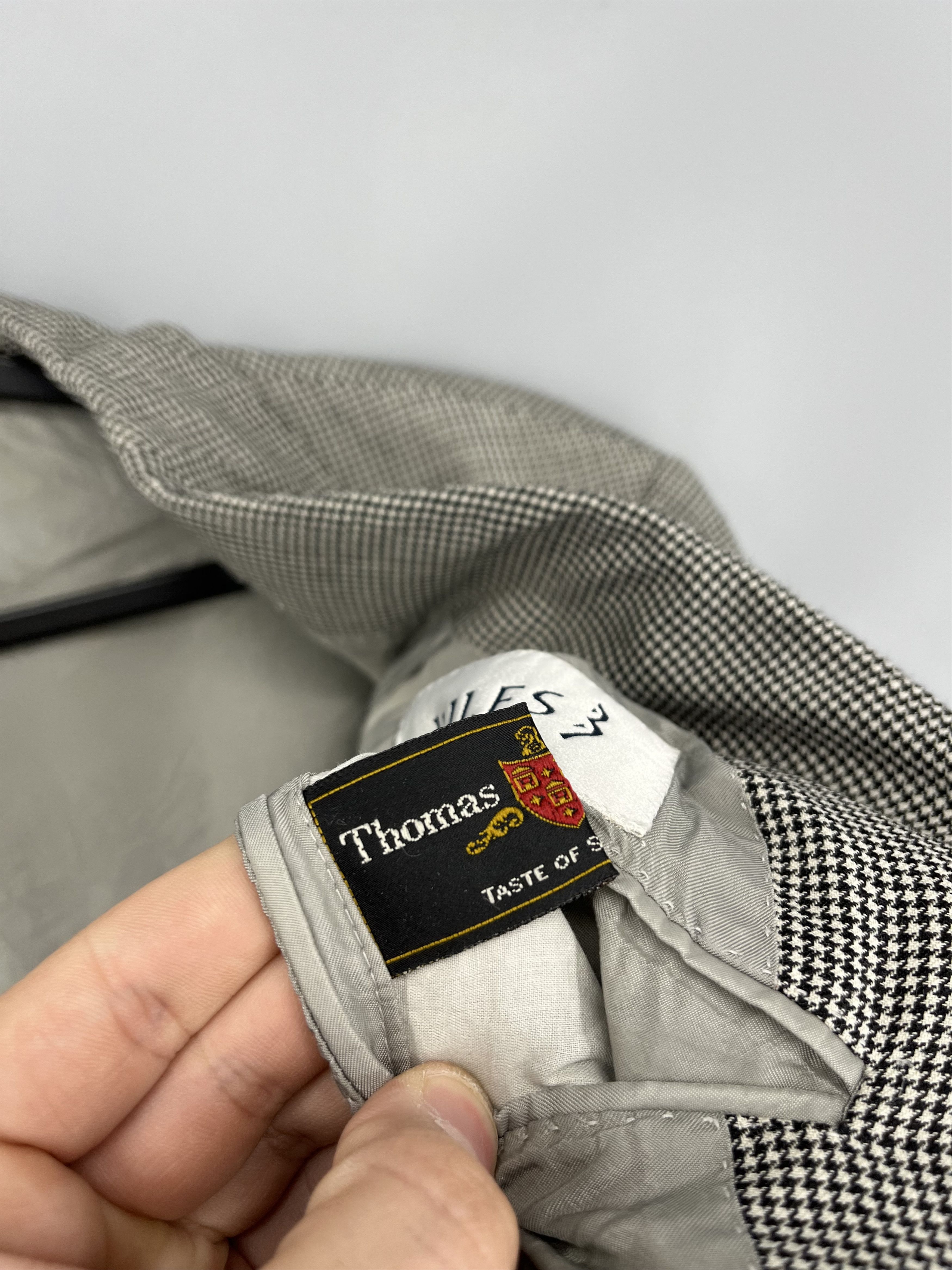 Pal Zileri PAL ZILERI Blazer Jacket Grey Houndstooth Wool 3 Button Size 52R - 10 Thumbnail