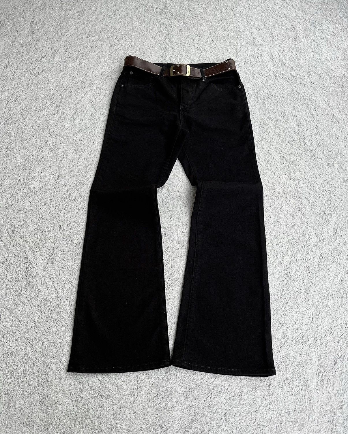 image of Gu Super Black Flared Jeans, Men's (Size 29)