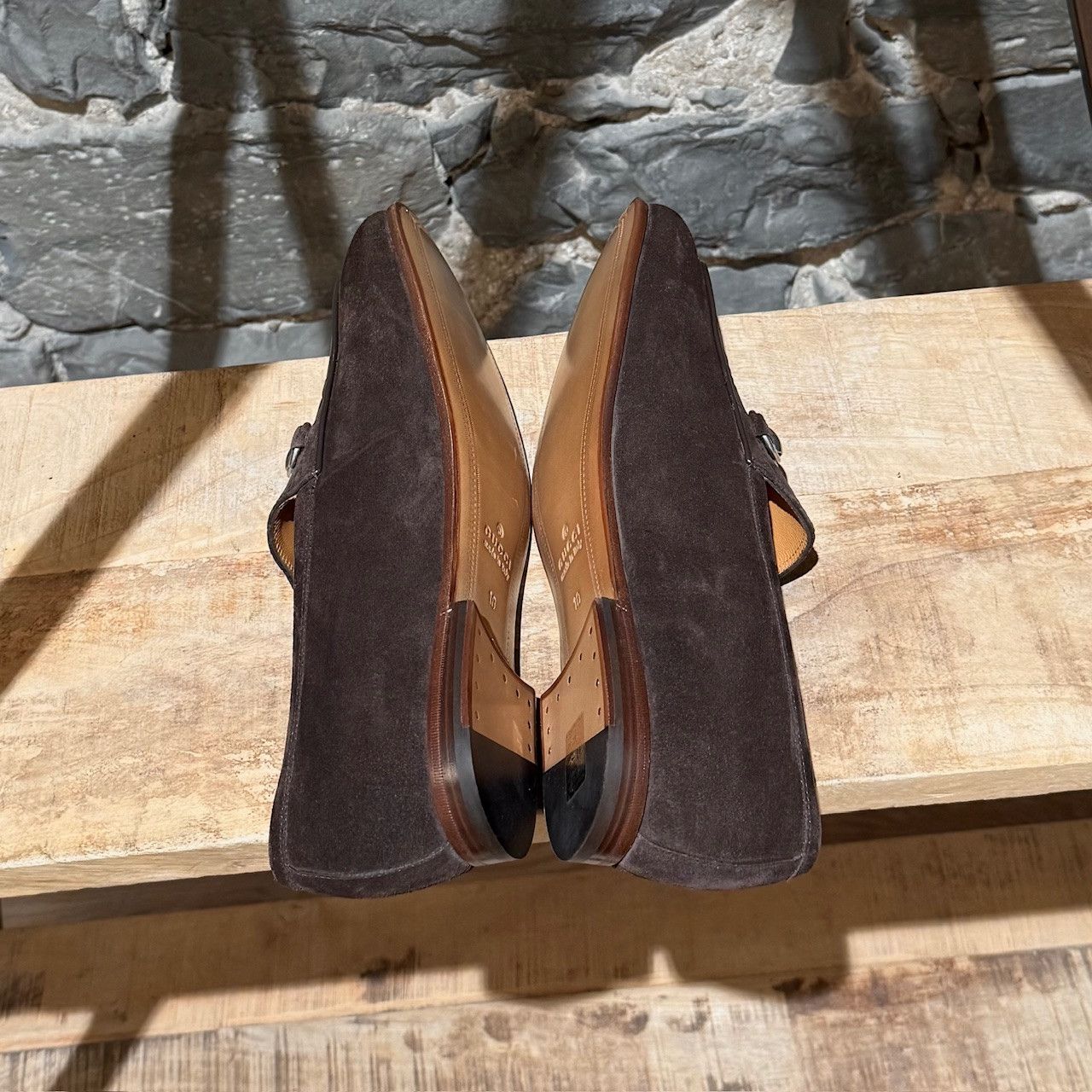 Gucci Gucci Brown Luxury Suede GG Horsebit Accent Jordy Loafers Size US 11 / EU 44 - 9 Thumbnail