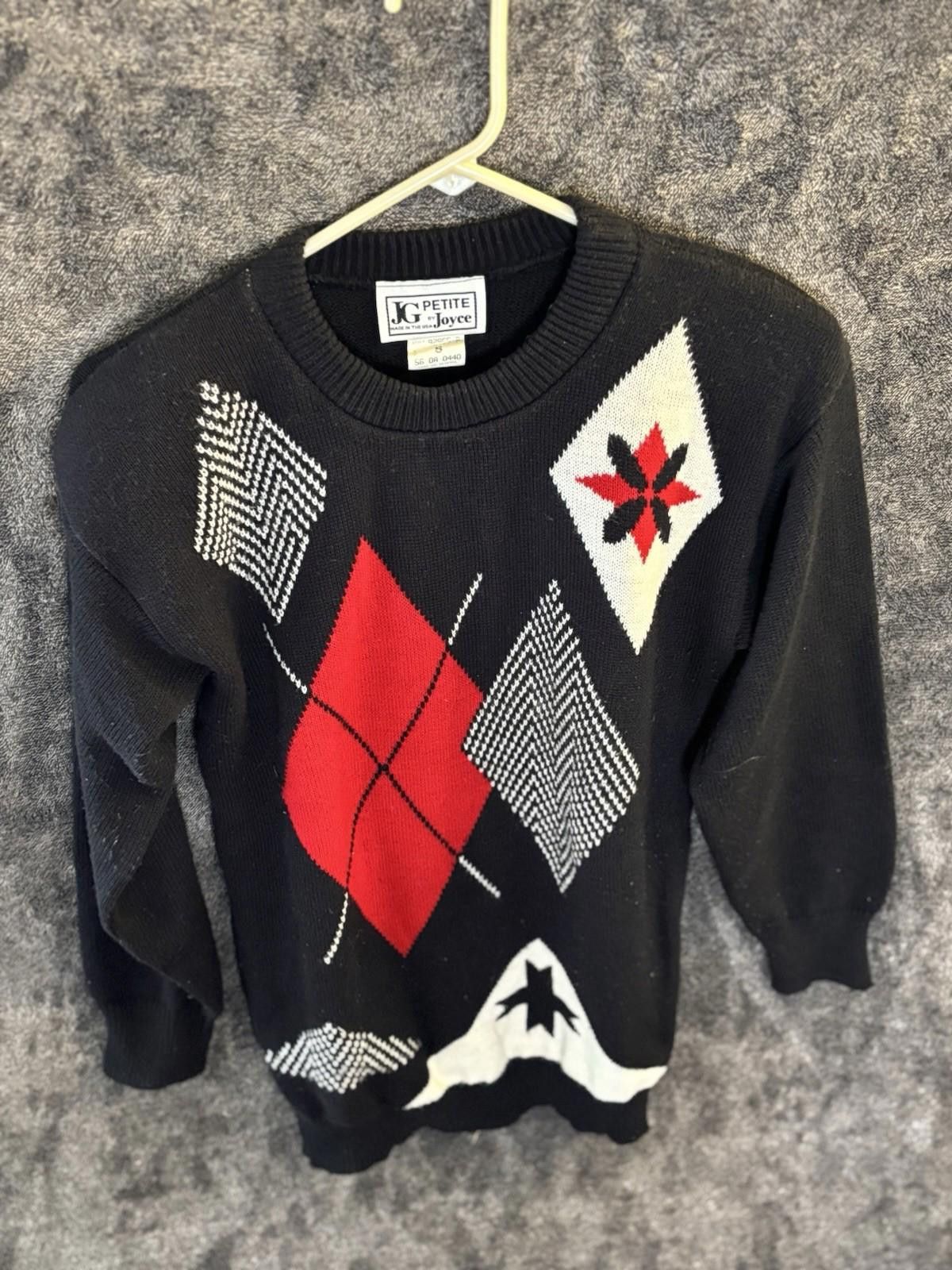 Other Vintage JG Petite Joyce Poinsettia Argyle Sweater USA Size S / US 4 / IT 40 - 5 Thumbnail