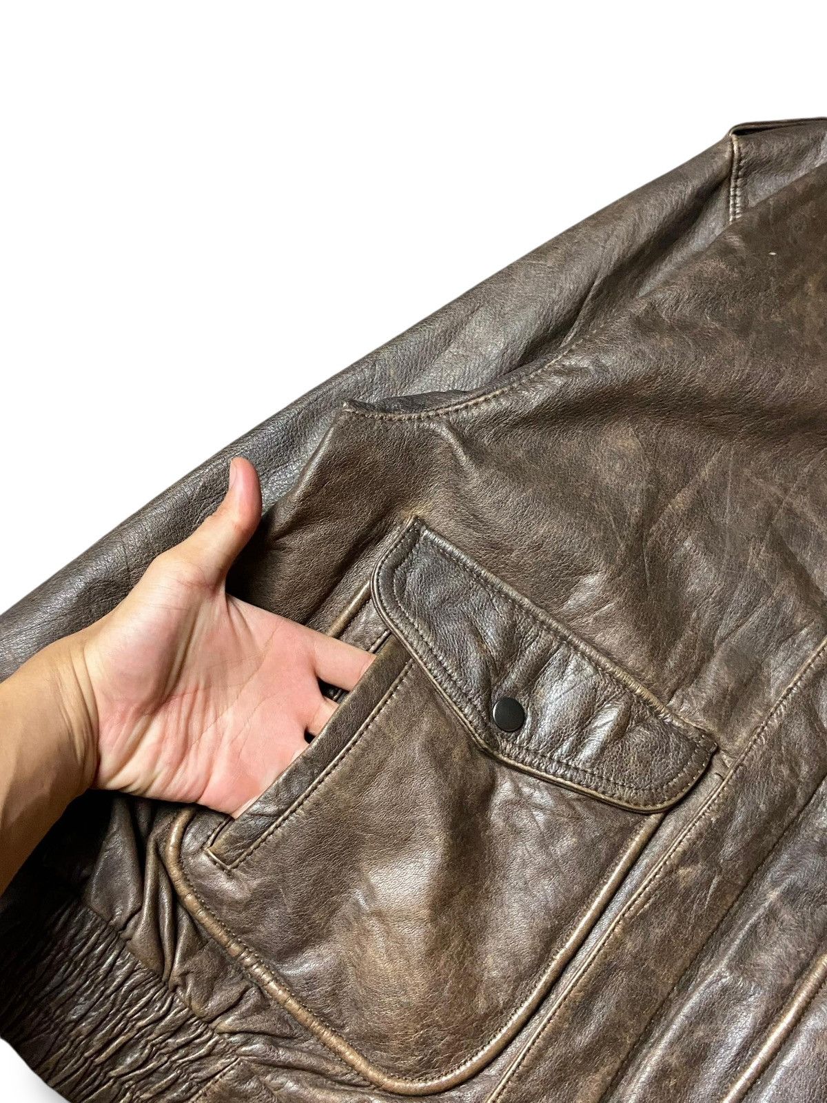 Japanese Brand Japanese Brand Leather Jacket with Double Pocket (147) Size US XS / EU 42 / 0 - 8 Thumbnail