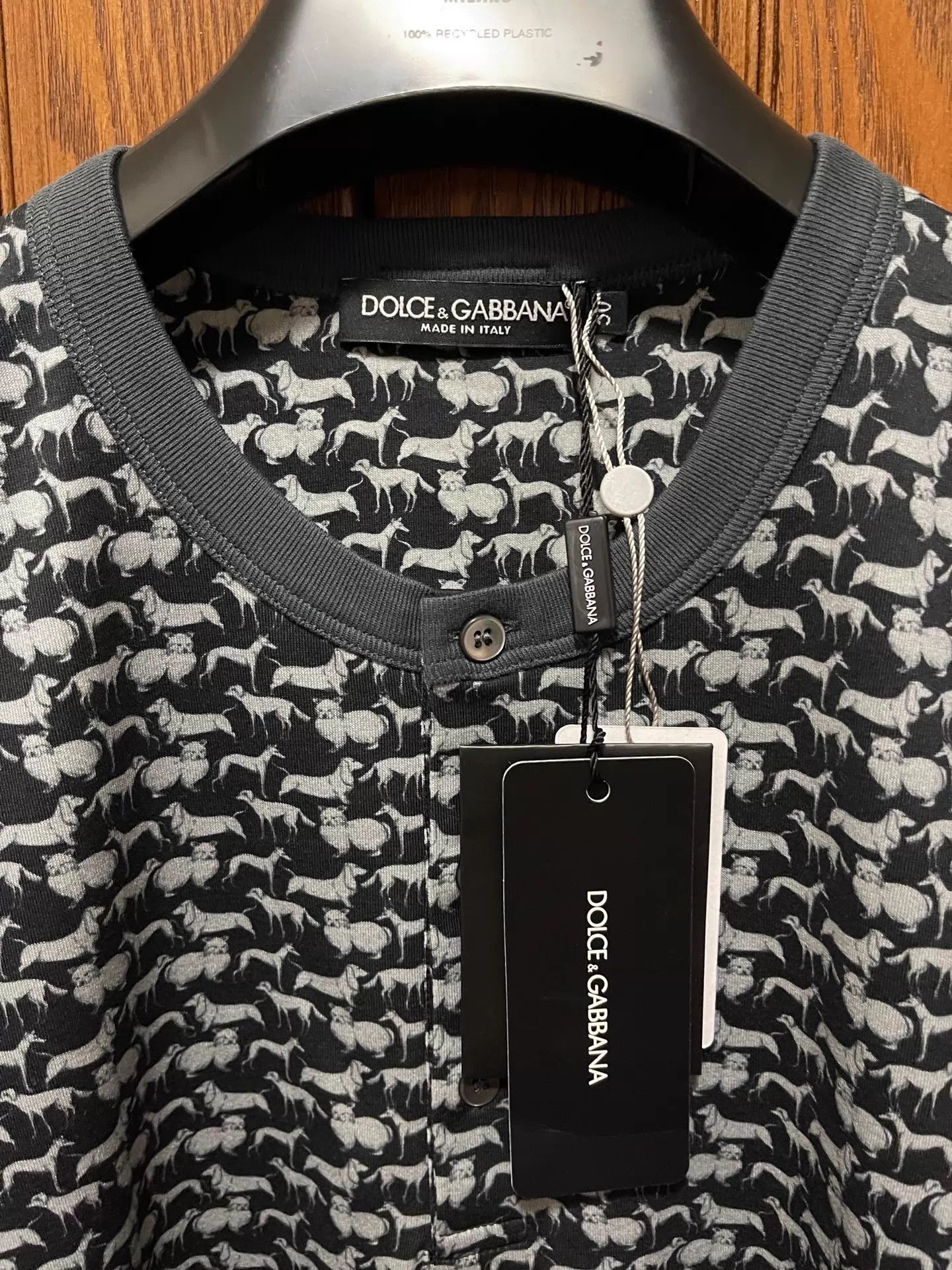 Dolce & Gabbana Dolce & Gabbana Slim Henley Dog Graphic SS T-Shirt 50 Size US M / EU 48-50 / 2 - 3 Thumbnail