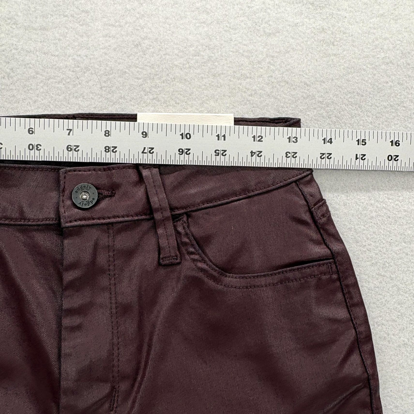 Vintage edgely Jeans Womens 4 Purple High Rise Ankle Slim Straight Super Stretch Coated Size 27" / US 4 / IT 40 - 6 Thumbnail