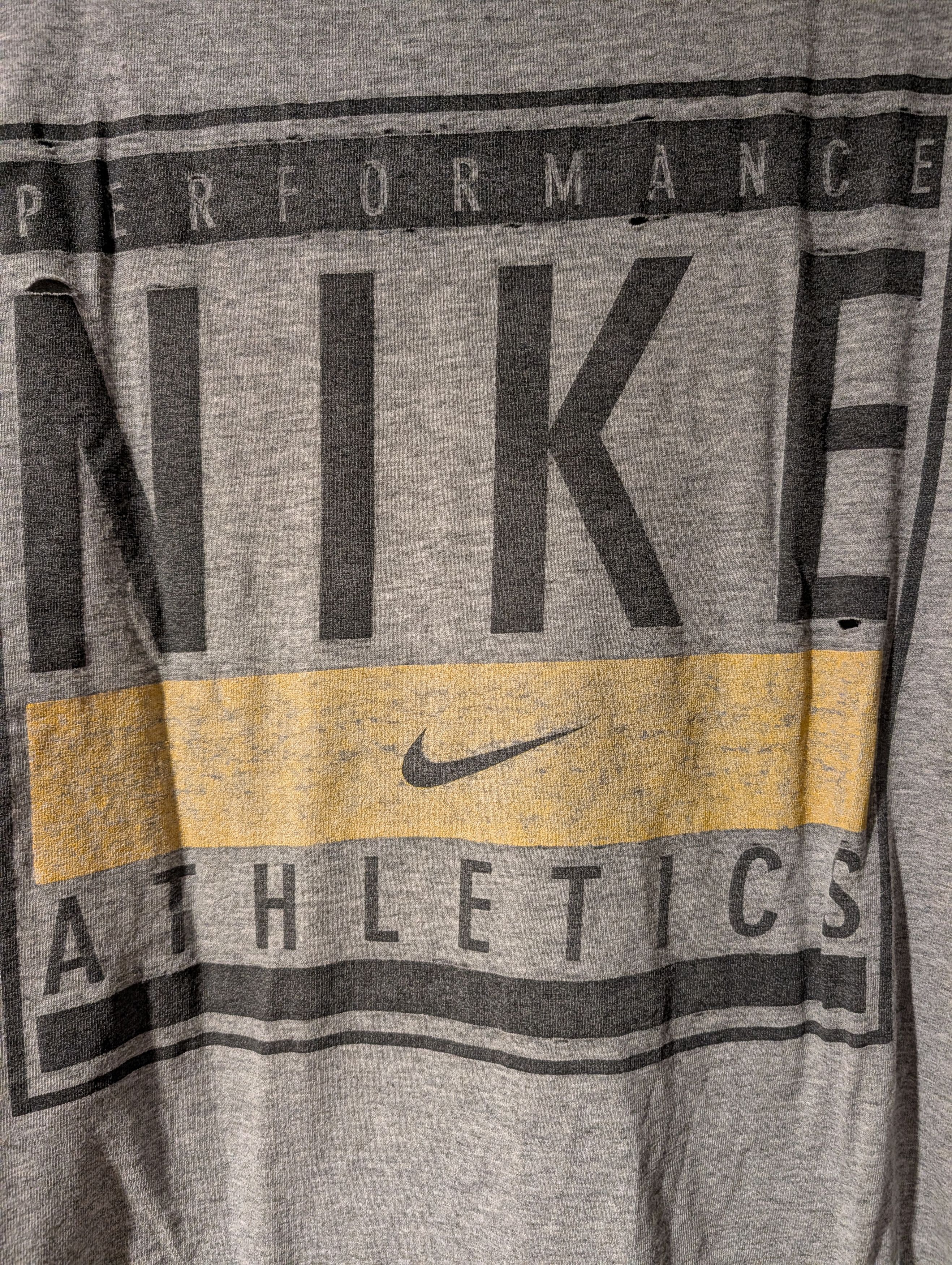 Nike Vintage 90s Nike Athletics Swoosh Performance T-Shirt Size US XL / EU 56 / 4 - 2 Thumbnail