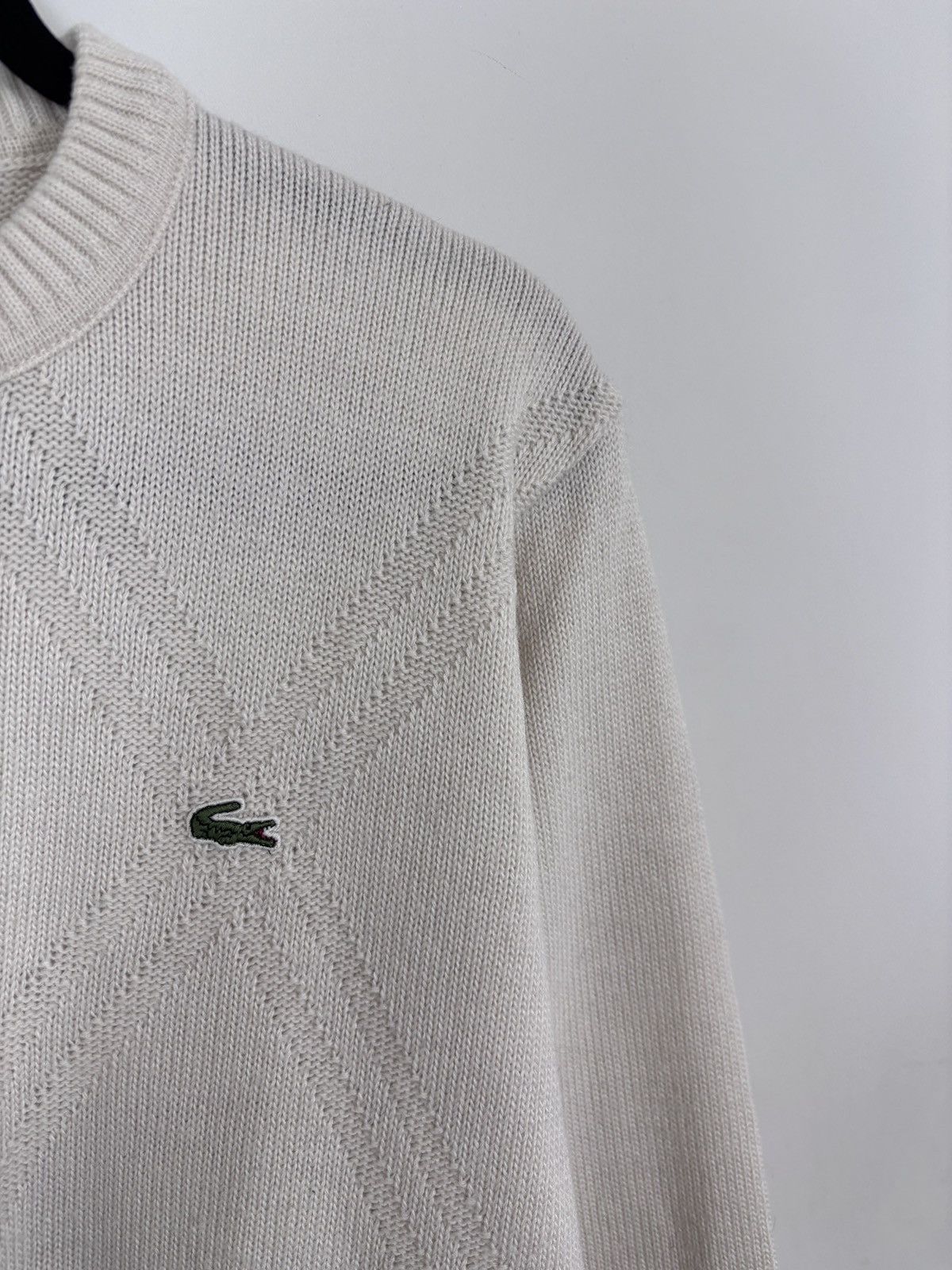 Lacoste Lacoste Vintage Men’s Ivory Argyle Knit Wool Blend Sweater Size US M / EU 48-50 / 2 - 5 Thumbnail