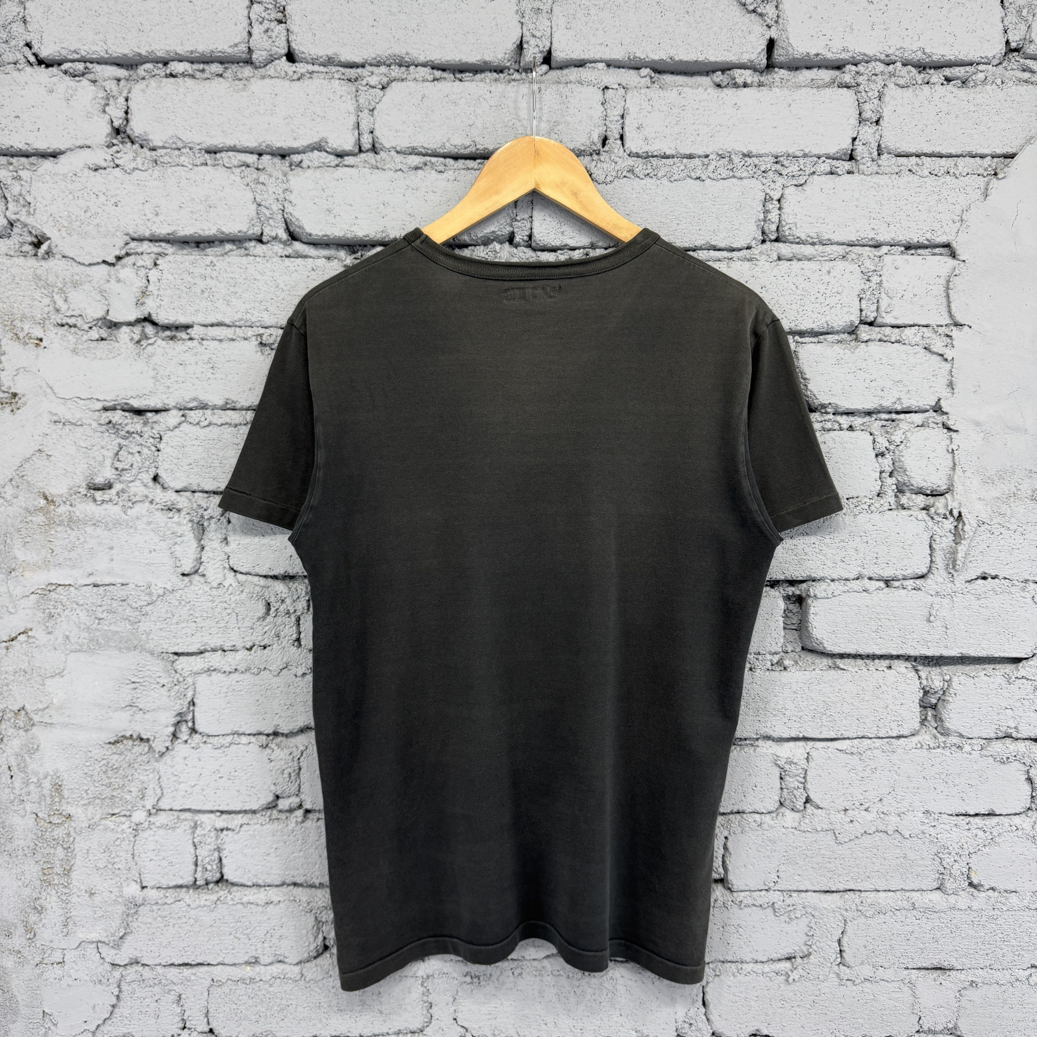 Blue Blue Japan V Neck Plain Sunfaded Tshirt Made In Japan