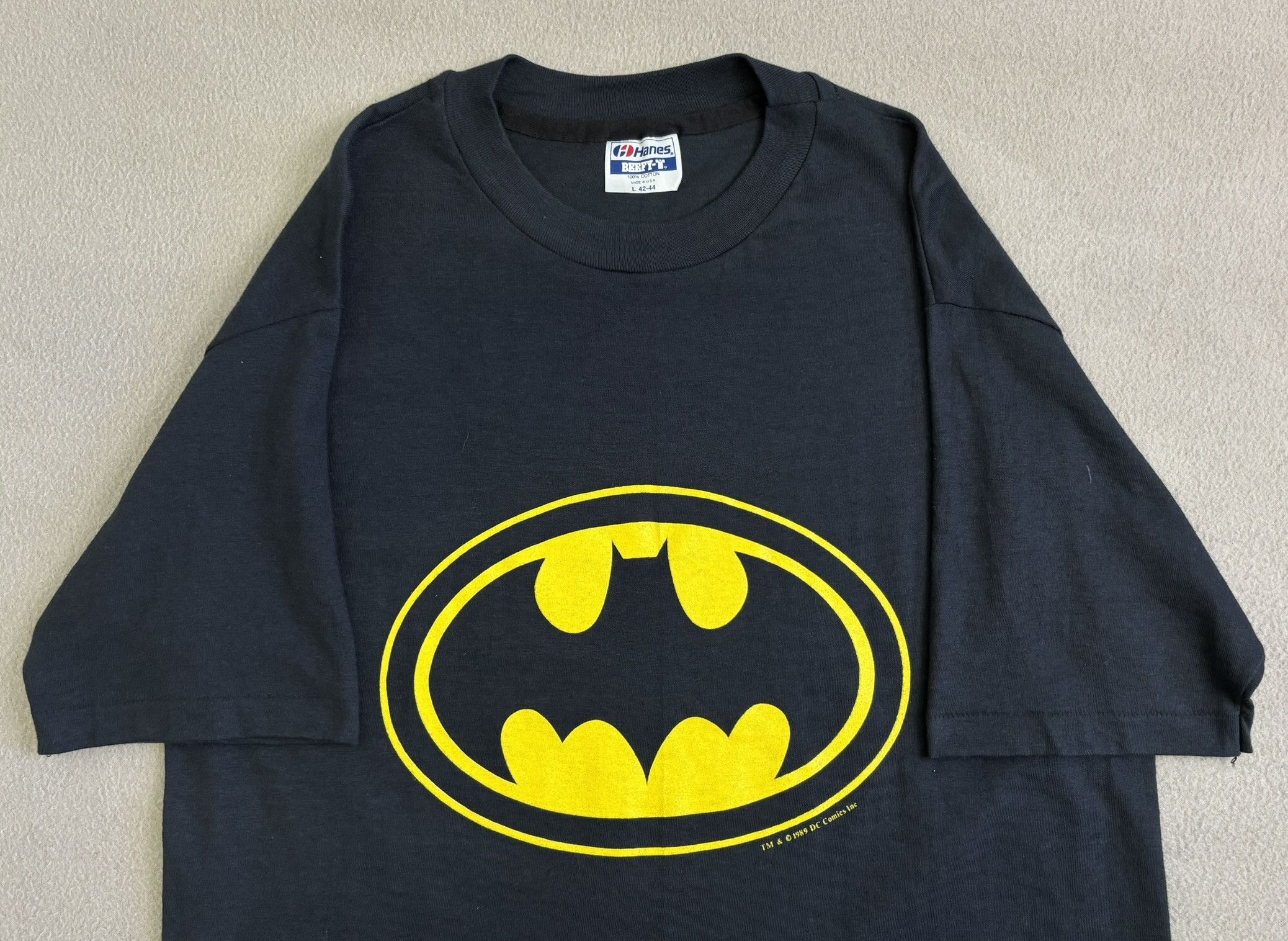 DC Comics × Hanes × Vintage Batman 1989 DC Comics 80s Big Logo T-shirt Hanes Large Size US L / EU 52-54 / 3 - 10 Thumbnail