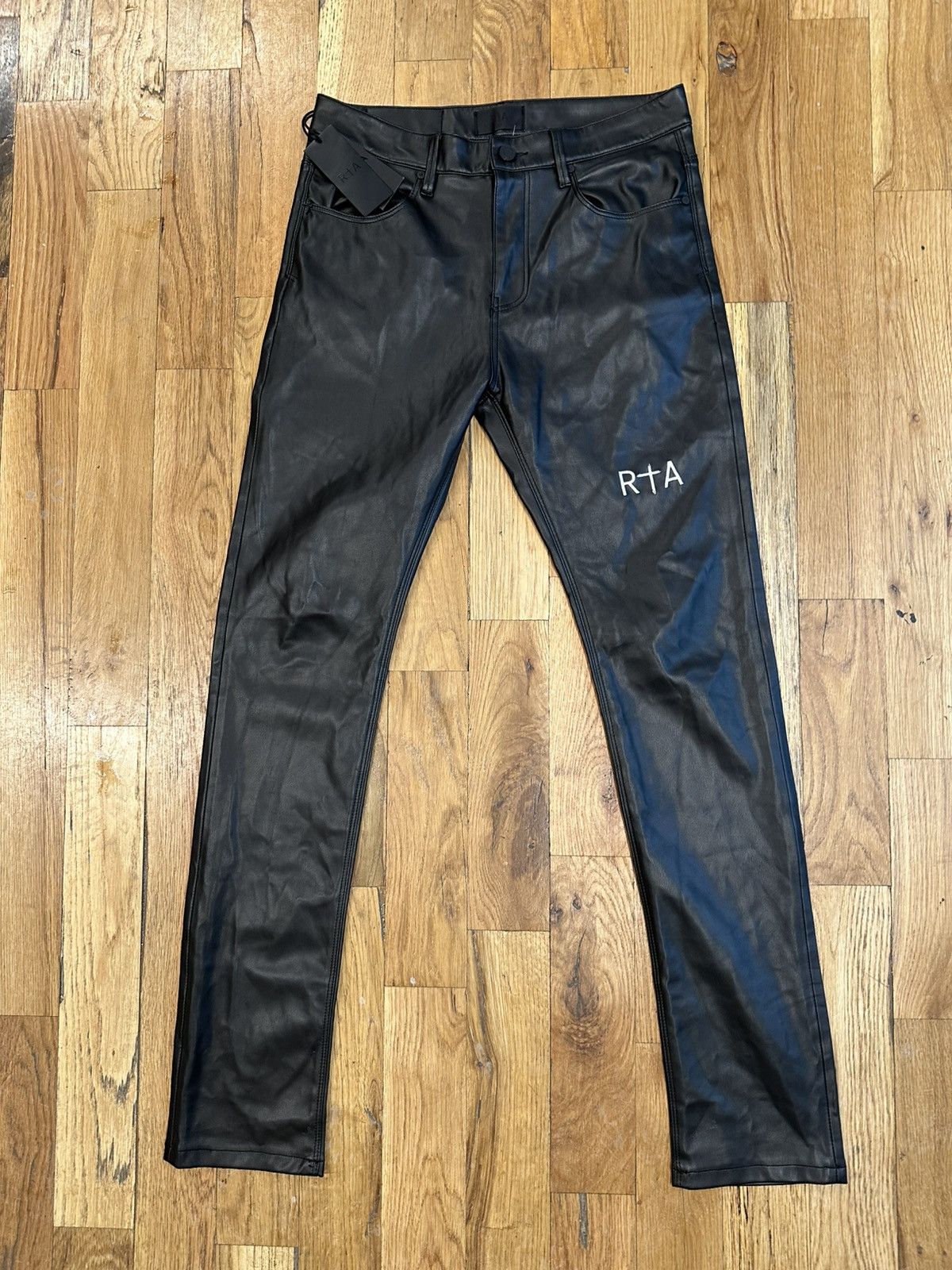 Rta Rta Small White Spell Black Leather Denim Size 29 Size US 29 - 1 Thumbnail