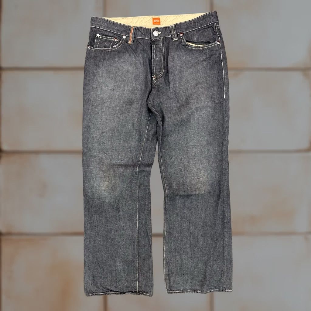 Hugo Boss Hugo Boss Jeans Men's 38 W 32 L Straight Leg Button Fly Denim Gray Grunge Size US 38 / EU 54 - 1 Thumbnail