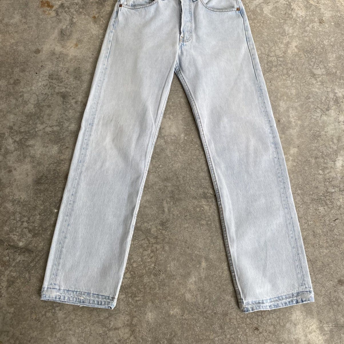 Levi's Vintage 1994 Levis 501 Released Hem Light Blue Denim Jeans Size US 30 / EU 46 - 4 Thumbnail