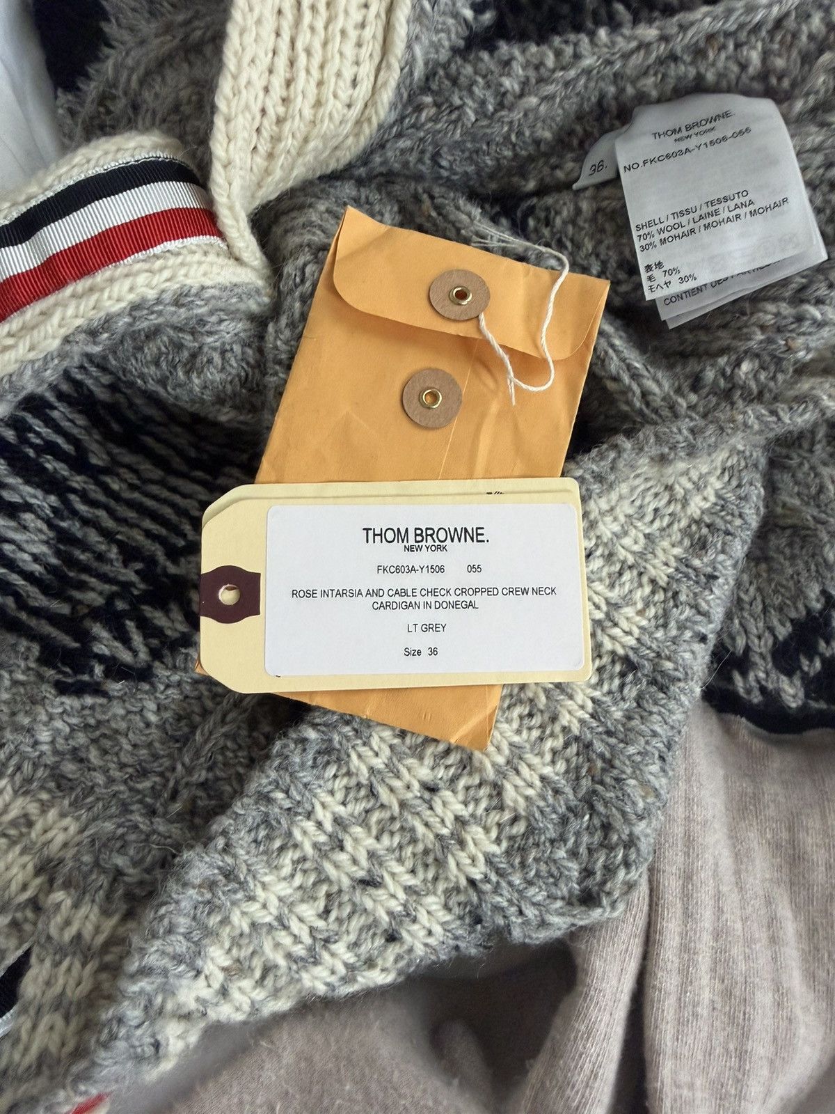Thom Browne Cropped Cable Knit Floral Thom Browne Sweater Size XS / US 0-2 / IT 36-38 - 6 Thumbnail