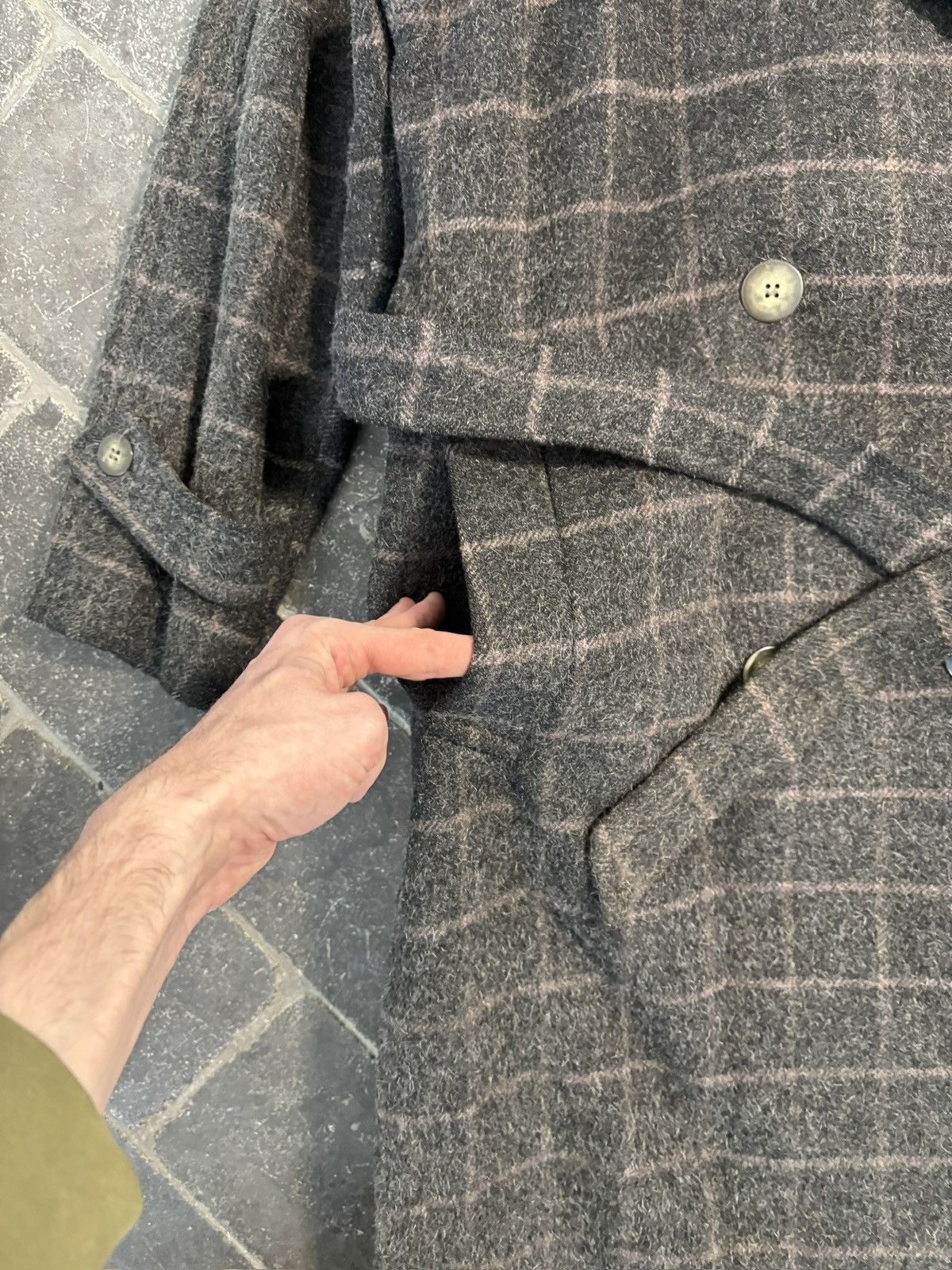 Vintage Vintage Wool Coat Belted Plaid Long Trench Floor Length Grey Size US S / EU 44-46 / 1 - 14 Thumbnail