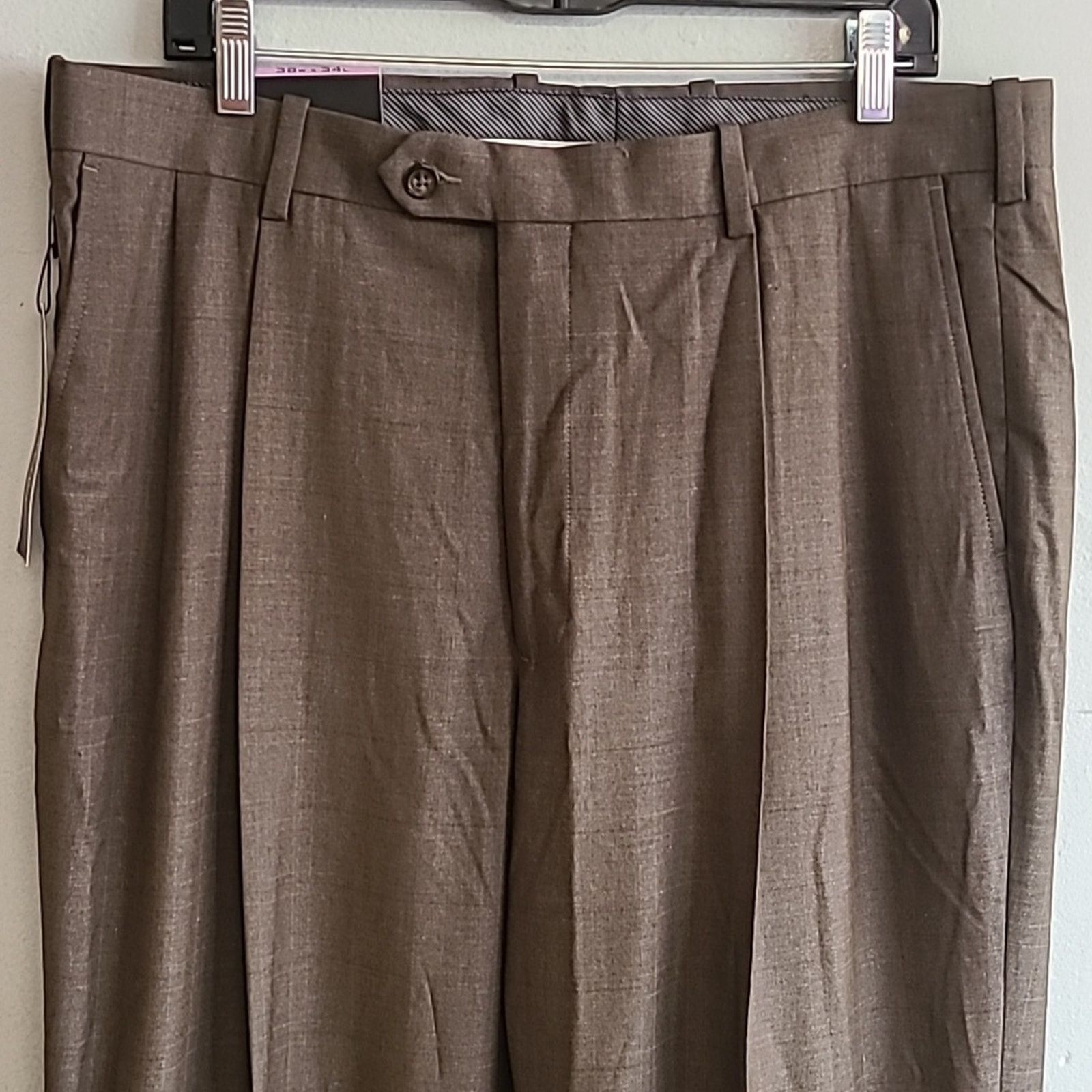 Other NEW men's 38" x34" olive green brown classic dressy pants Size US 38 / EU 54 - 2 Thumbnail