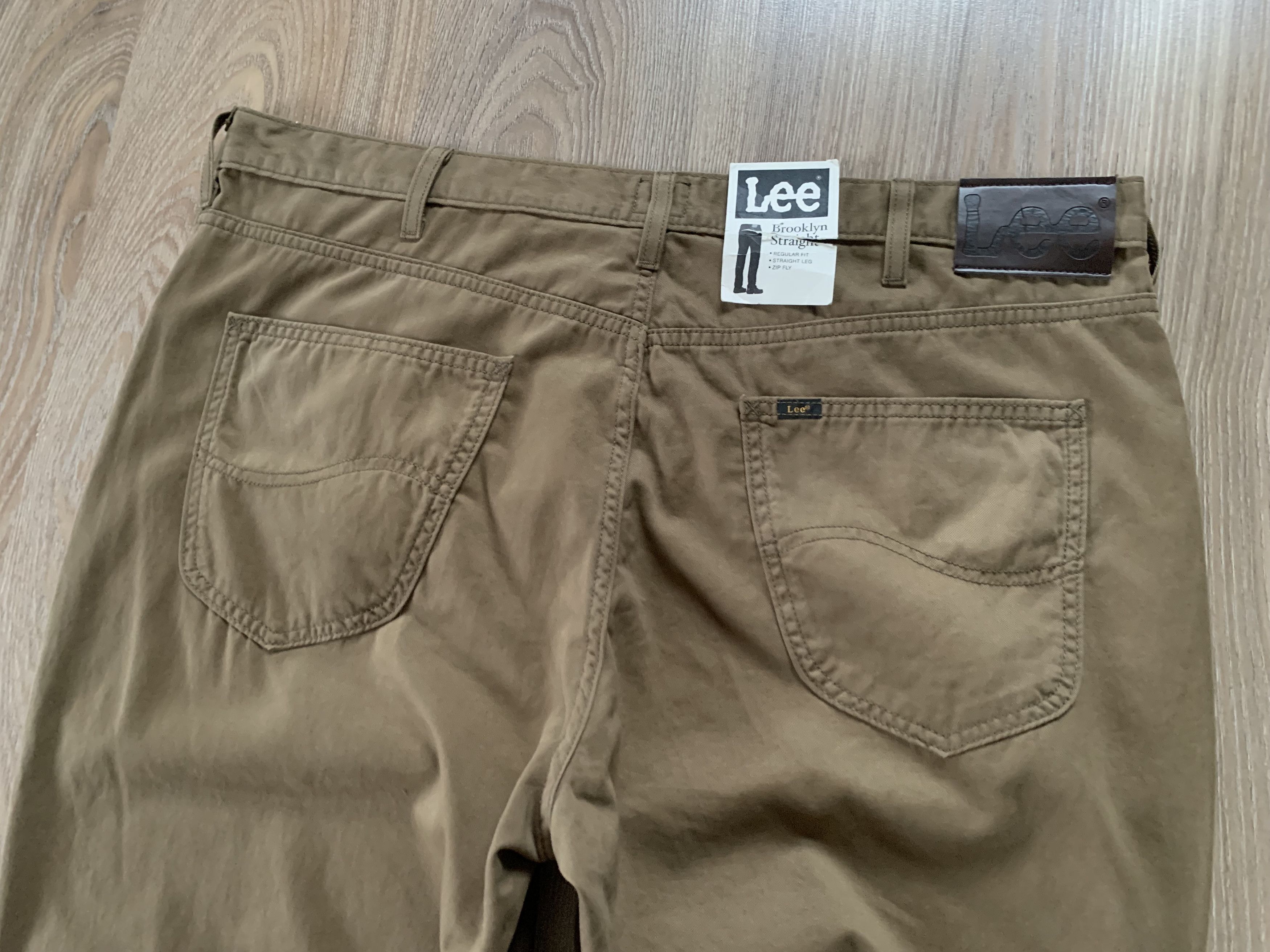 Denime × Lee Lee Brooklyn Straight Stretch Khaki Casual Pants Size US 42 / EU 58 - 6 Thumbnail