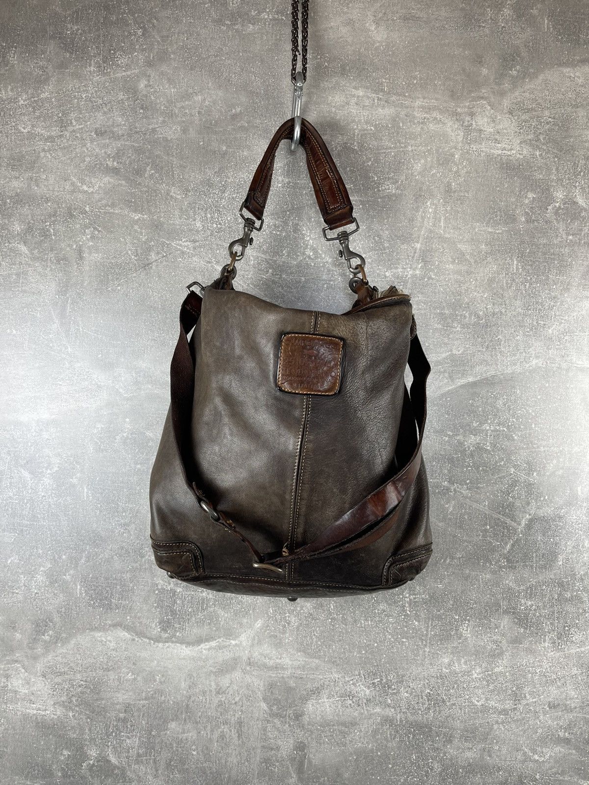 A1923 x Avant Garde Campomaggi Archives Avant Garde Leather Tote Shoulder Bag in Brown, Women's