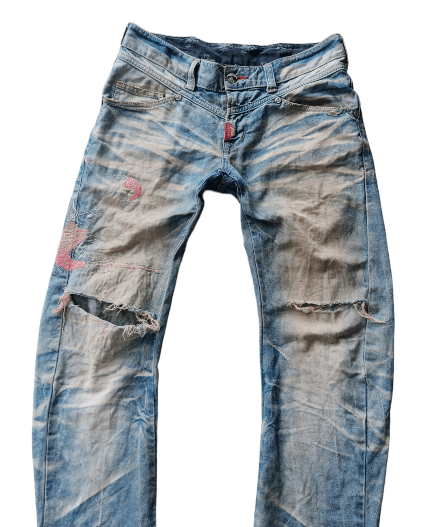 Edwin × Japanese Brand Edwin japan pabric koi embroidered mud wash jeans Size US 31 - 2 Thumbnail