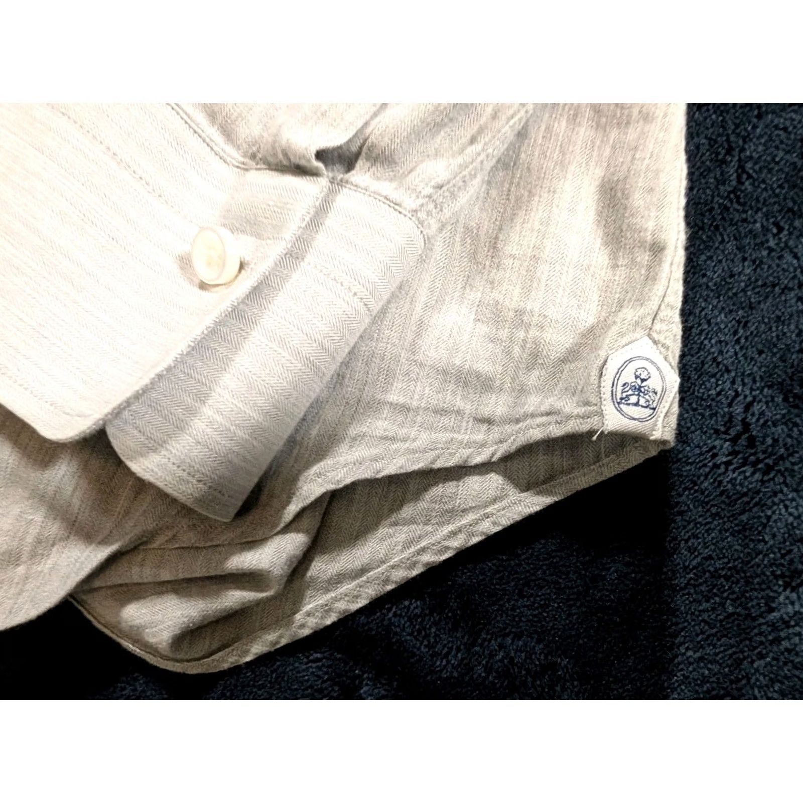 Vintage Emanuele Maffeis Dress Shirt Button-Down Solid Gray 17 U 43 EU Men Regular Collar Down Size 17 Vintage No Mens Size 46R - 5 Thumbnail