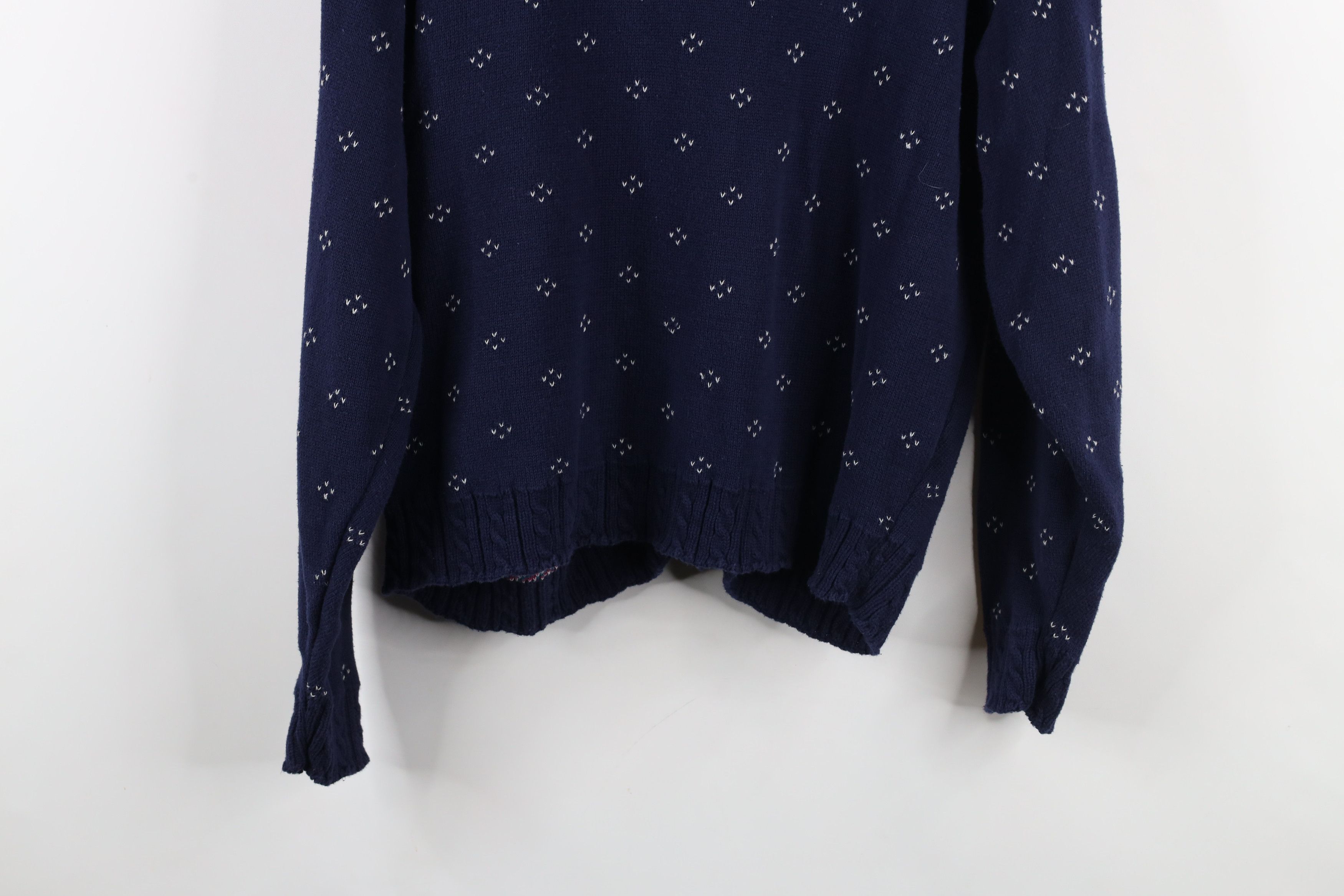 Vintage Vintage 90s Streetwear Cable Knit Cardigan Sweater Blue Size L / US 10 / IT 46 - 13 Thumbnail