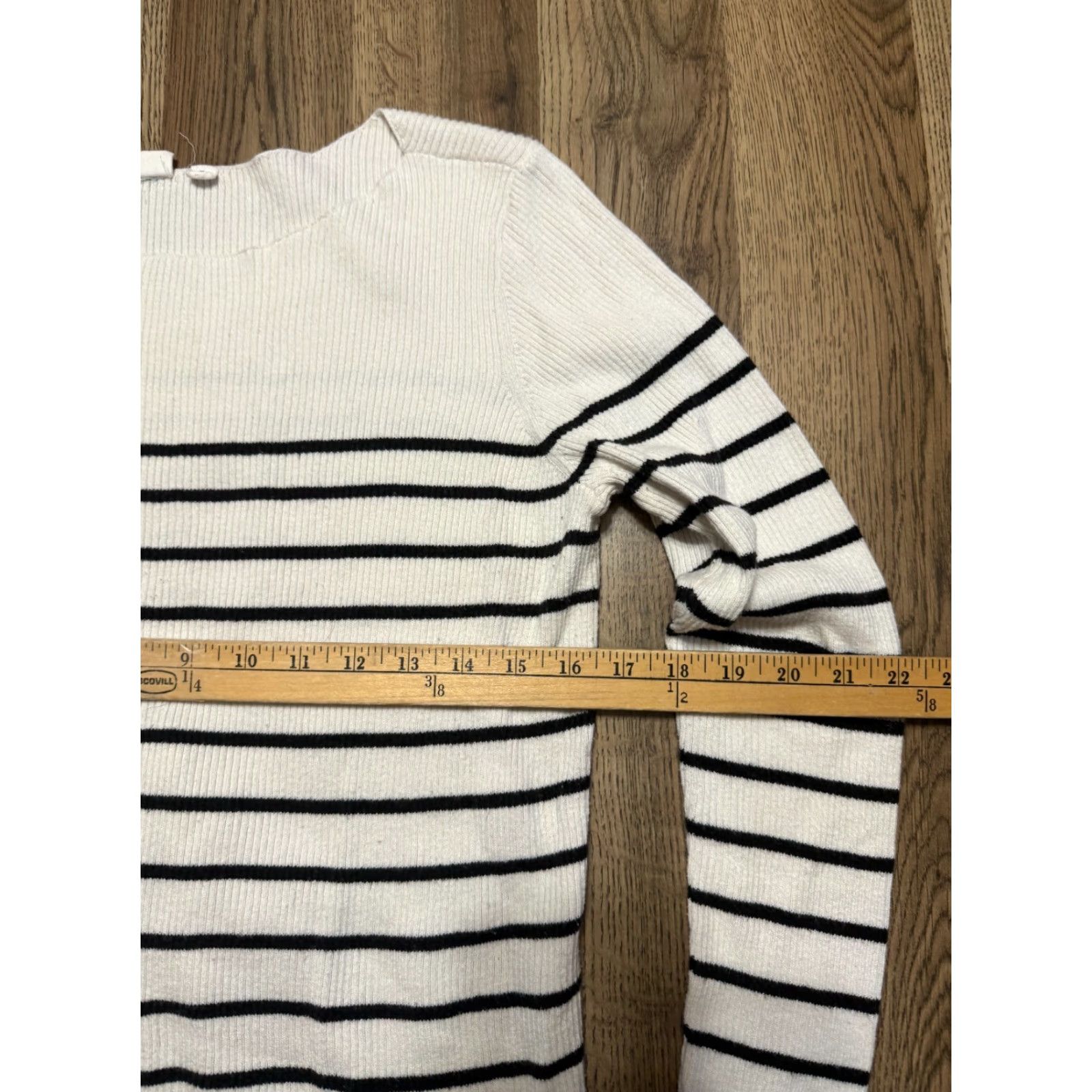 Gap GAP Shirt Women's Size Medium White Black Striped Long Sleeve Size M / US 6-8 / IT 42-44 - 7 Thumbnail