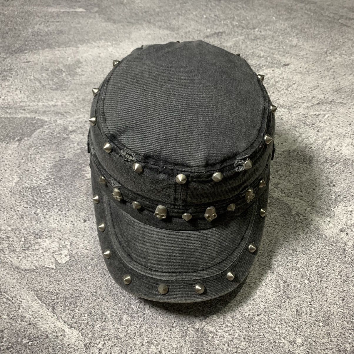 KMRii GOTHIC SKULL MILITARY DISTRESSED STUDDED HAT Size ONE SIZE - 3 Thumbnail