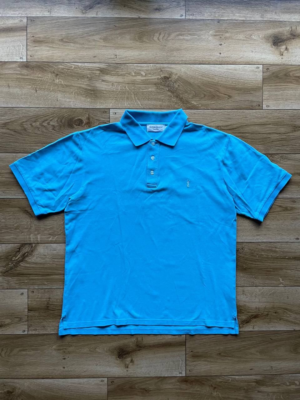 Pre-owned Designer Yves Saint Laurent Vintage Polo Shirt In Blue