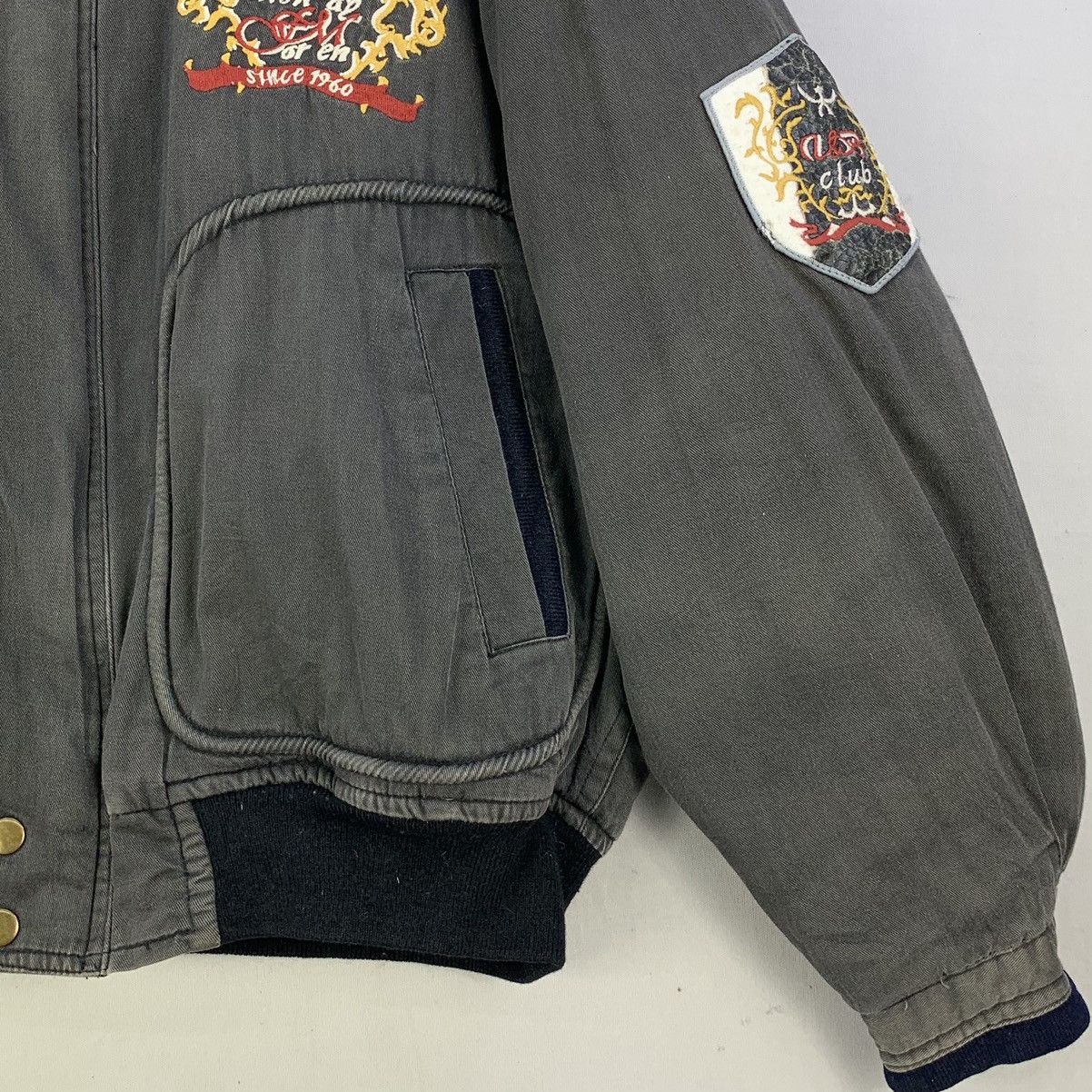 Japanese Brand Vintage 90s Union Patches Zipper Bomber Jacket Size US L / EU 52-54 / 3 - 5 Thumbnail