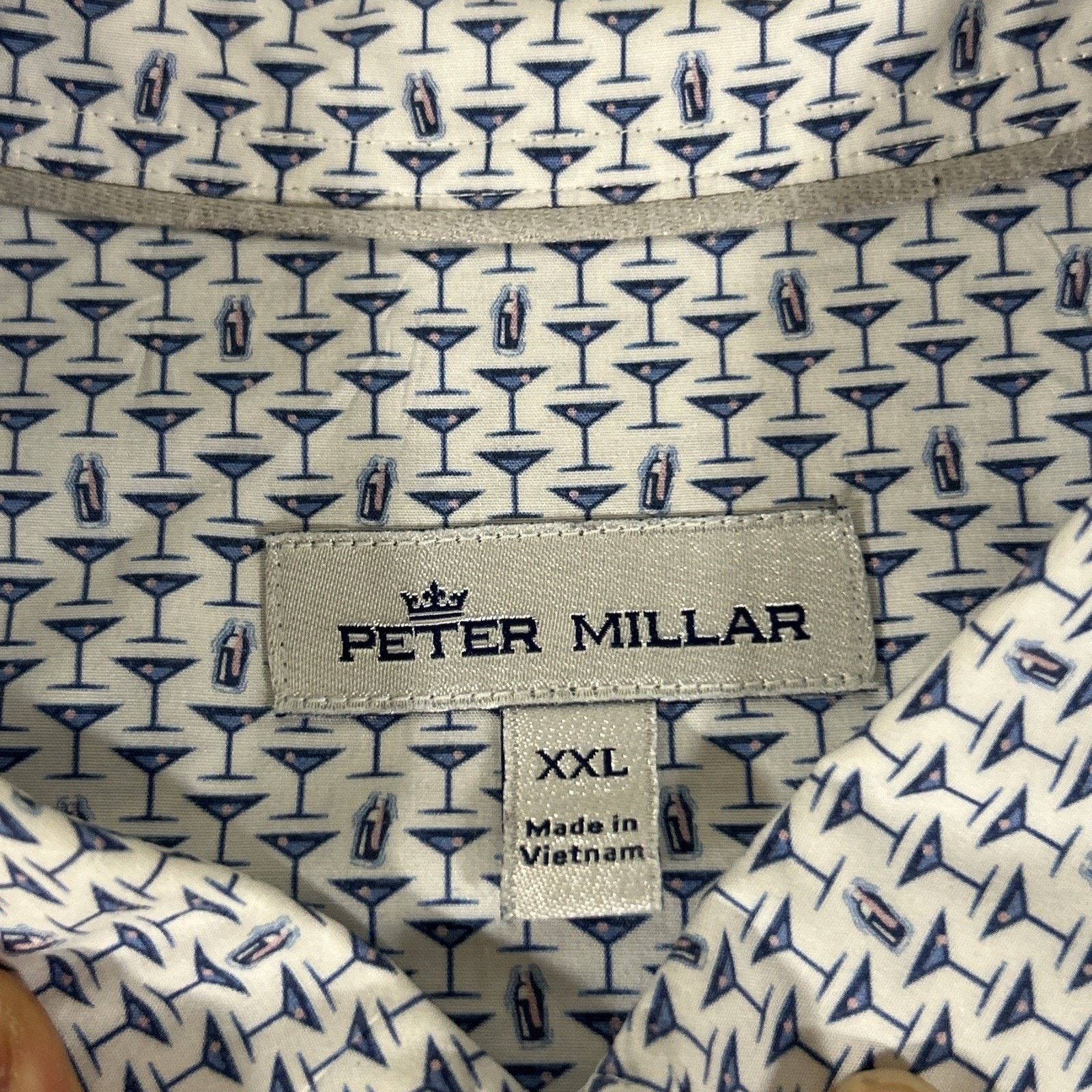 Peter Millar Peter Millar Crown Crafted Wine Glass Shirt 2XL Short Sleeve Size US XXL / EU 58 / 5 - 2 Thumbnail