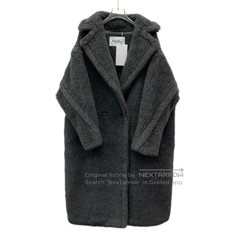 Max Mara Max Mara Dark Gray Teddy Sheep Wool Lapel Double Breasted Size S / US 4 / IT 40 - 1 Thumbnail