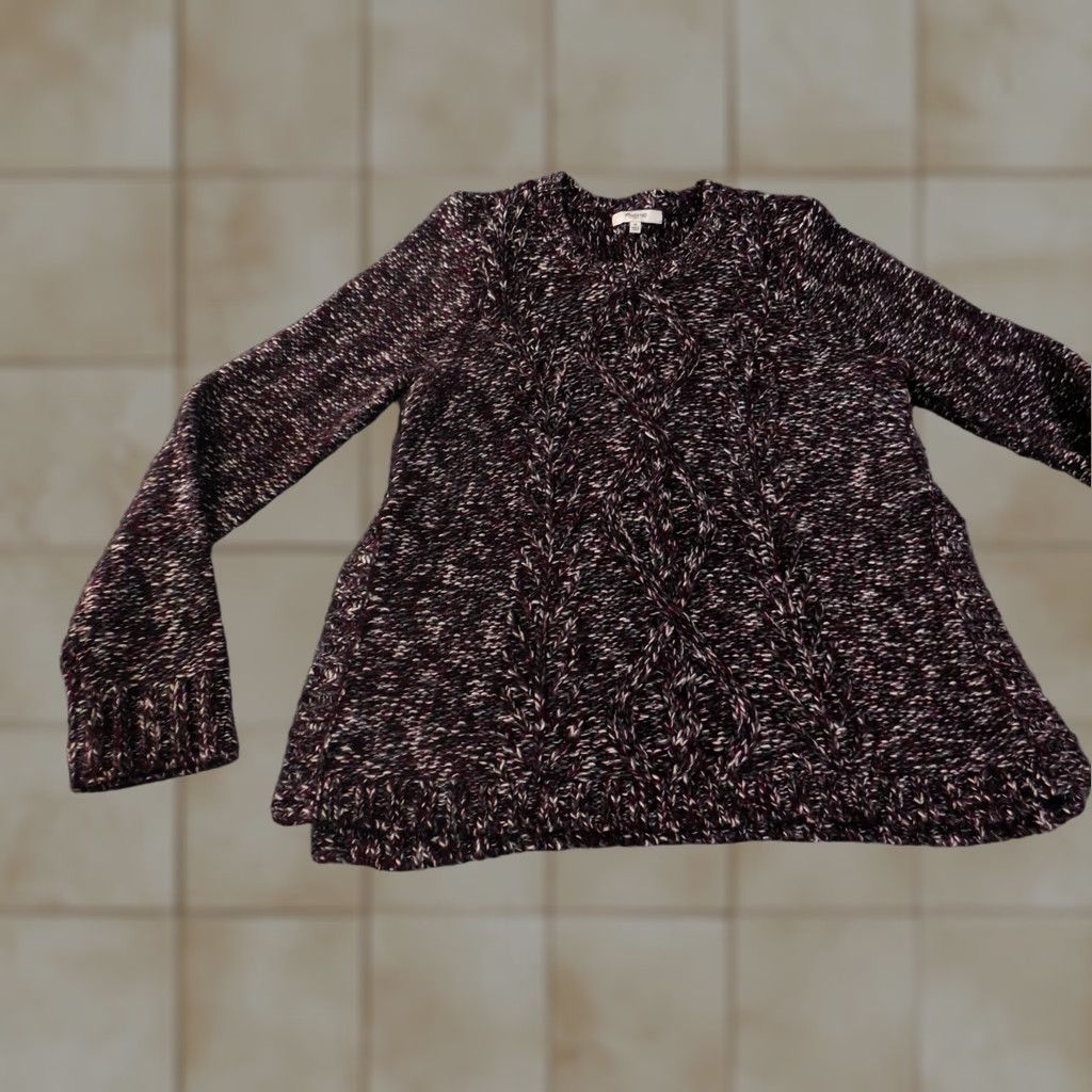 Madewell Madewell Sweater Pullover Womens Medium Red Knit Acrylic Wool Long Sleeve Round Neck Geometric Heavyweight Casual Classic Size M / US 6-8 / IT 42-44 - 1 Thumbnail